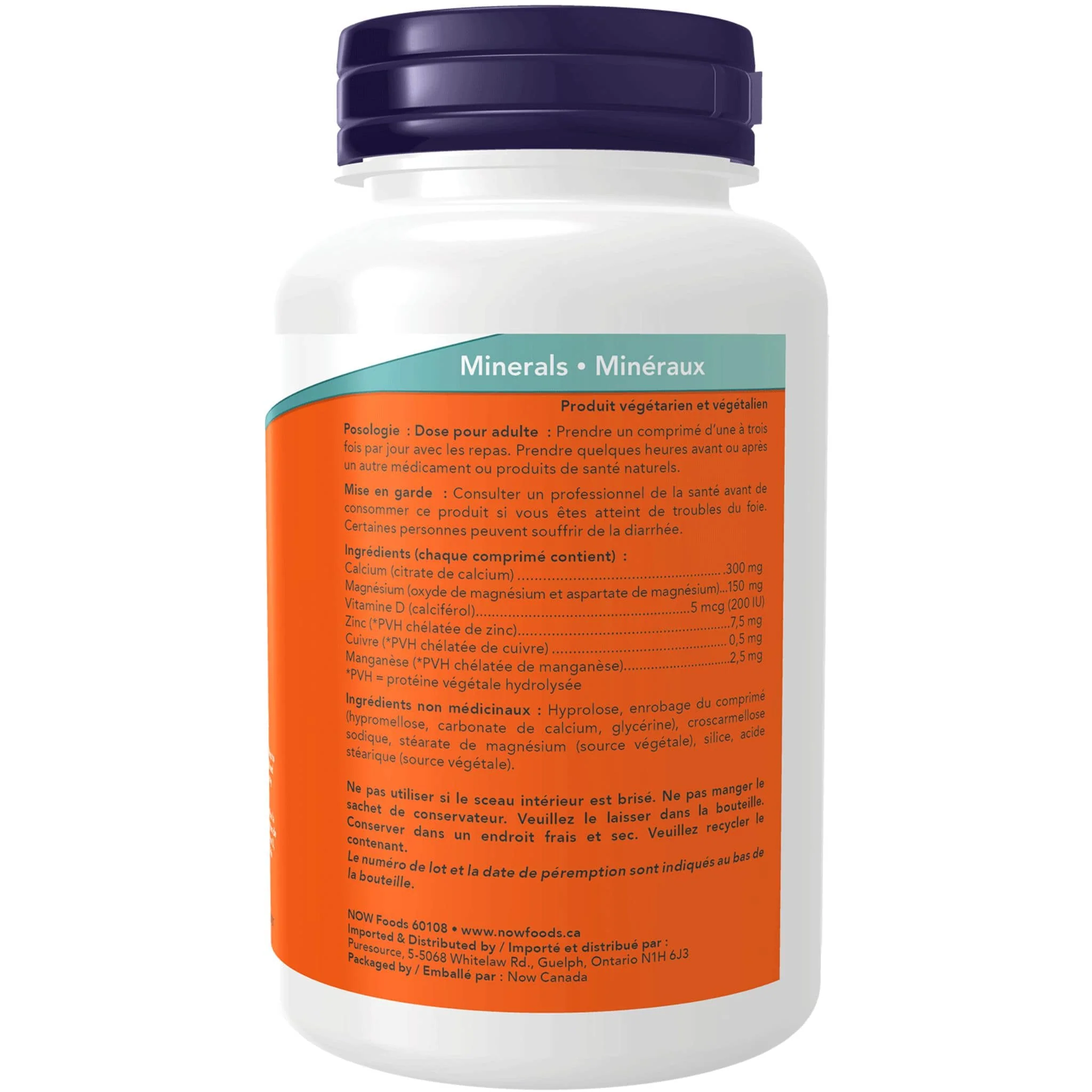 NOW Calcium Citrate Tablets with Magnesium & Zinc, 100 Tablets - Image 4