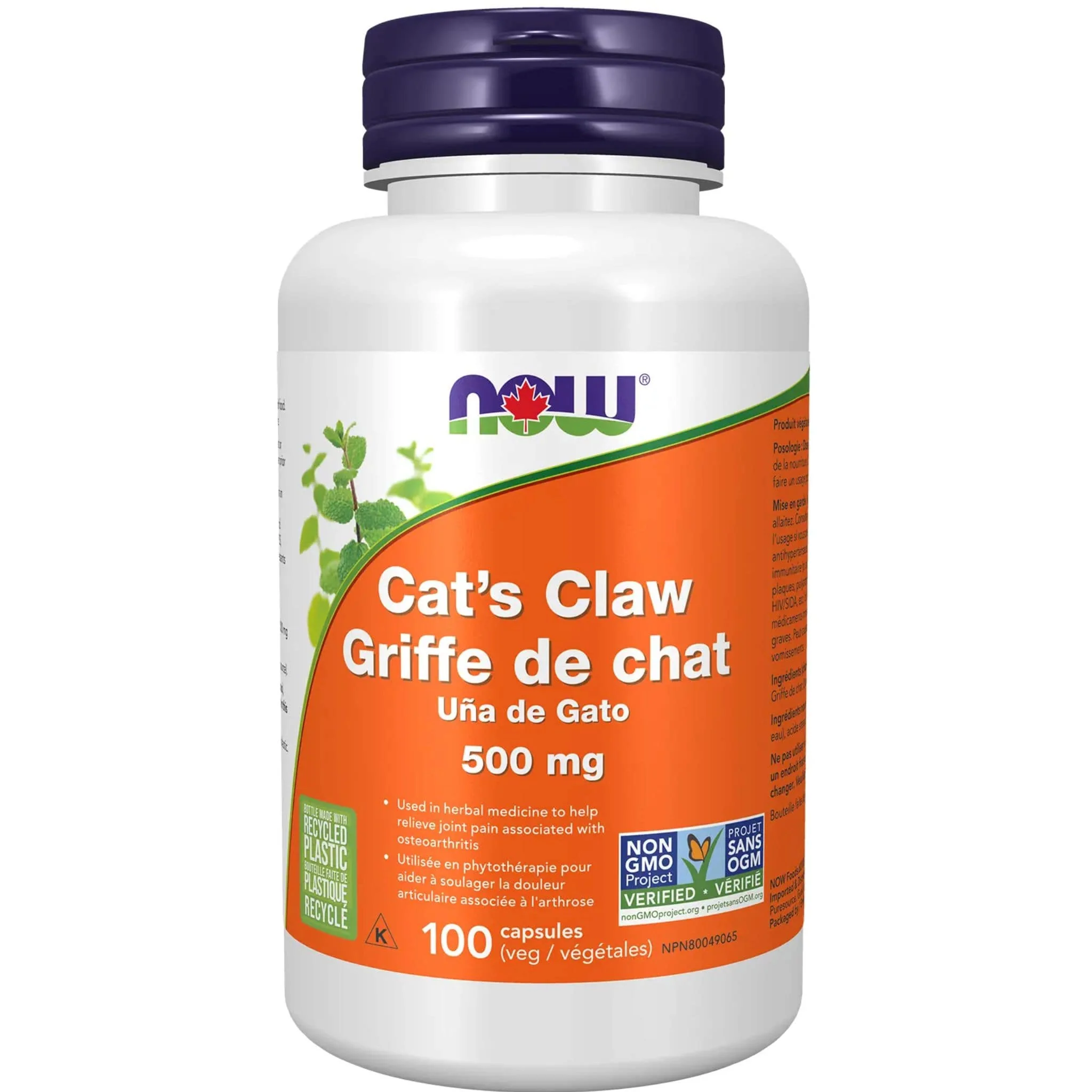NOW Cat's Claw, 500mg, 100 Capsules - Image 2
