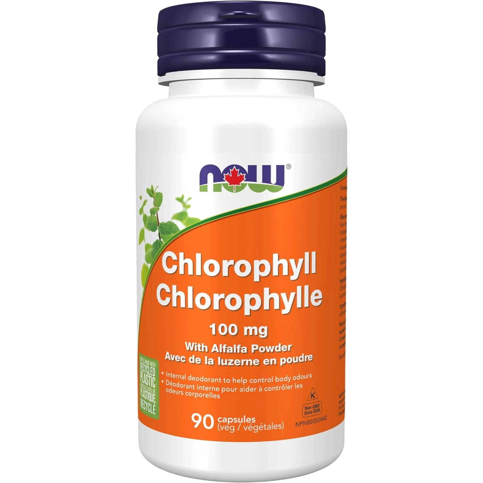 NOW Chlorophyll with Alfalfa, 100mg, 90 Capsules - Image 2