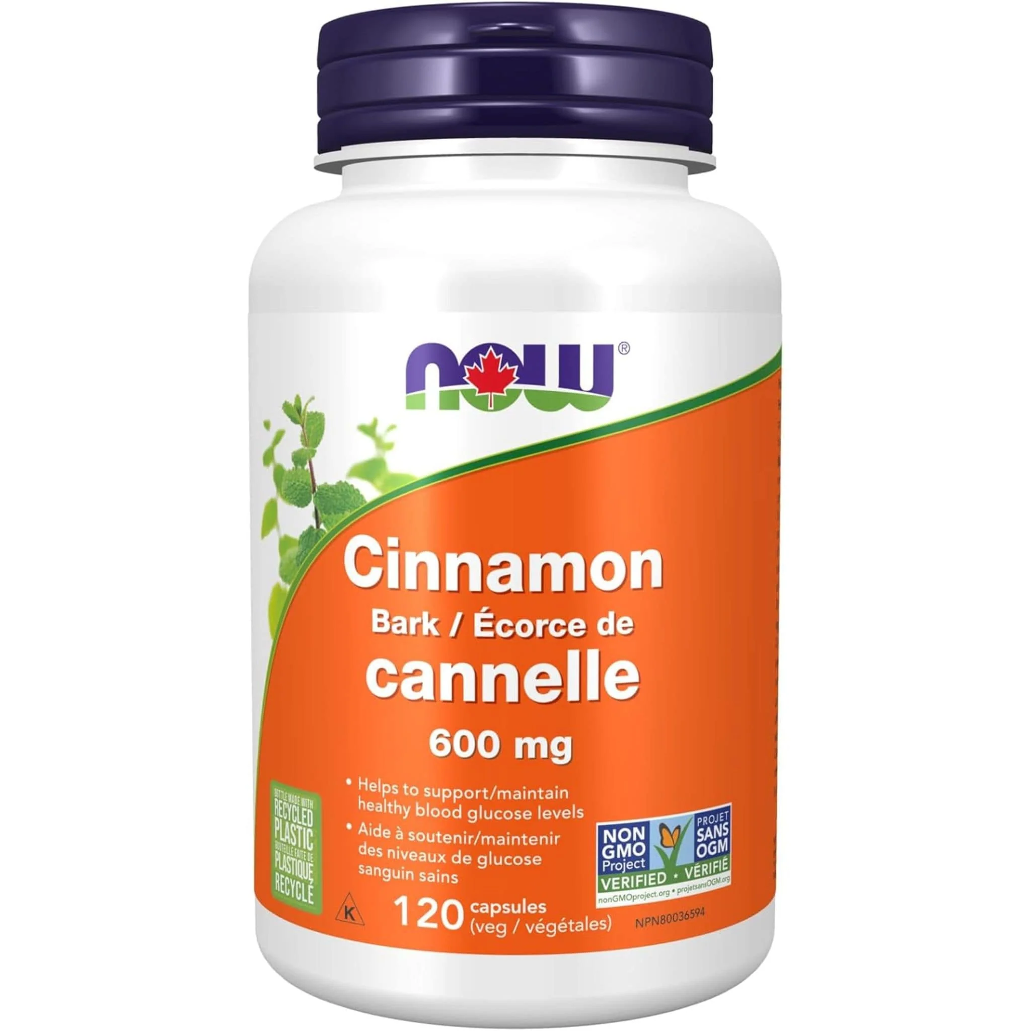 NOW Cinnamon Bark, 600mg, 120 Capsules - Image 2