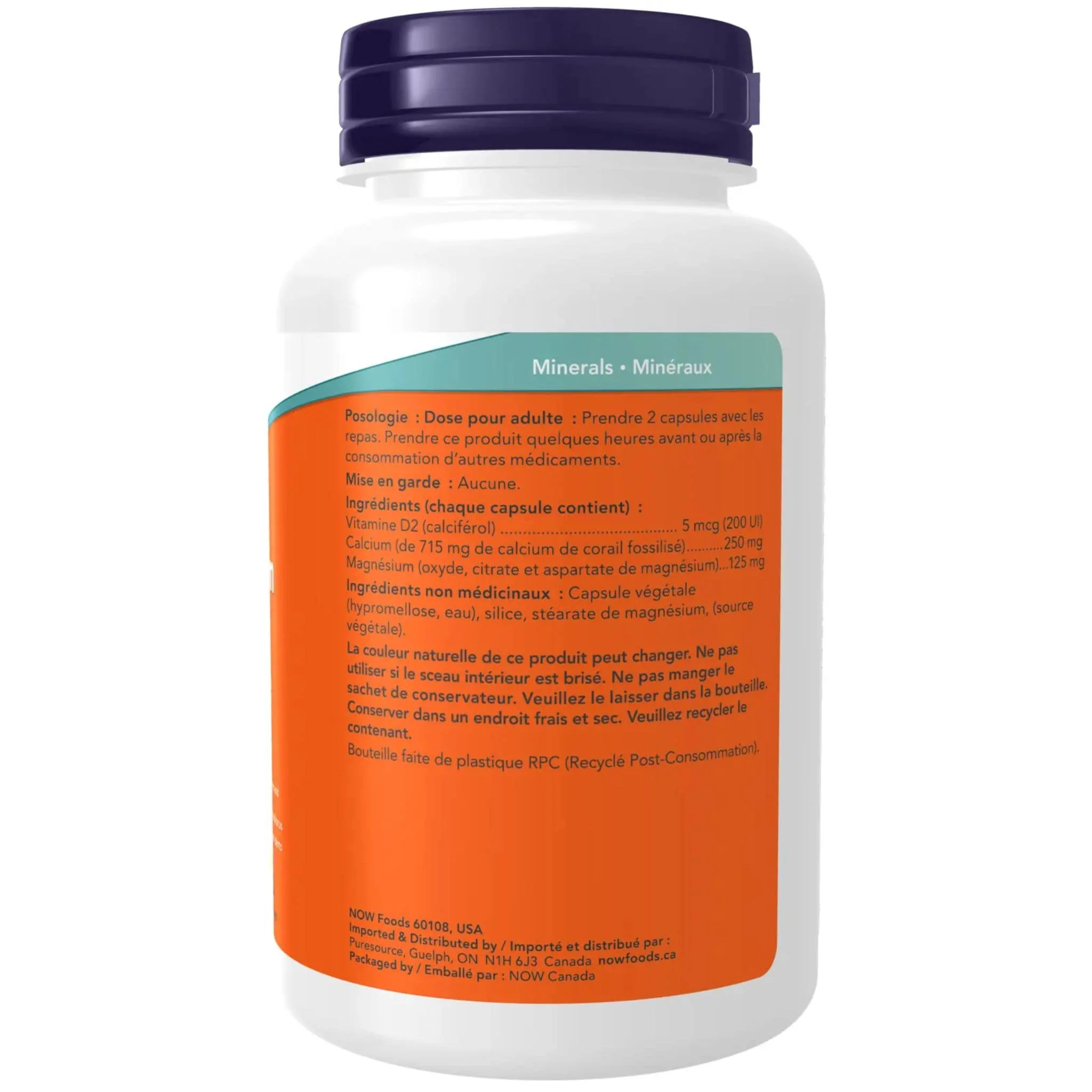 NOW Coral Calcium Plus + Magnesium & Vitamin D, 100 VCaps - Image 3