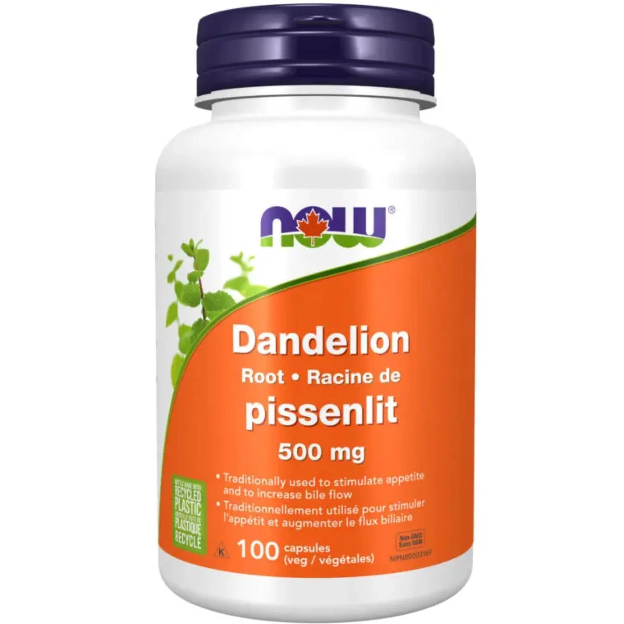 NOW Dandelion Root 500mg, 100 Vegetable Capsules