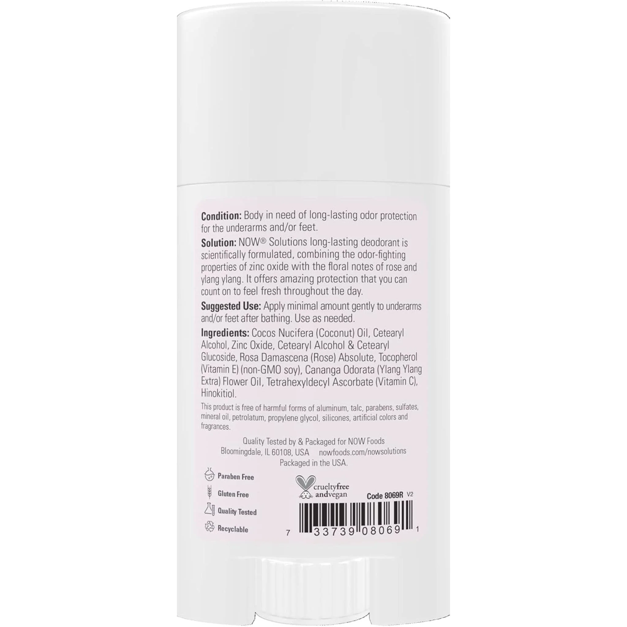 NOW Deodorant Stick Rose + Ylang Ylang 62g - Image 3