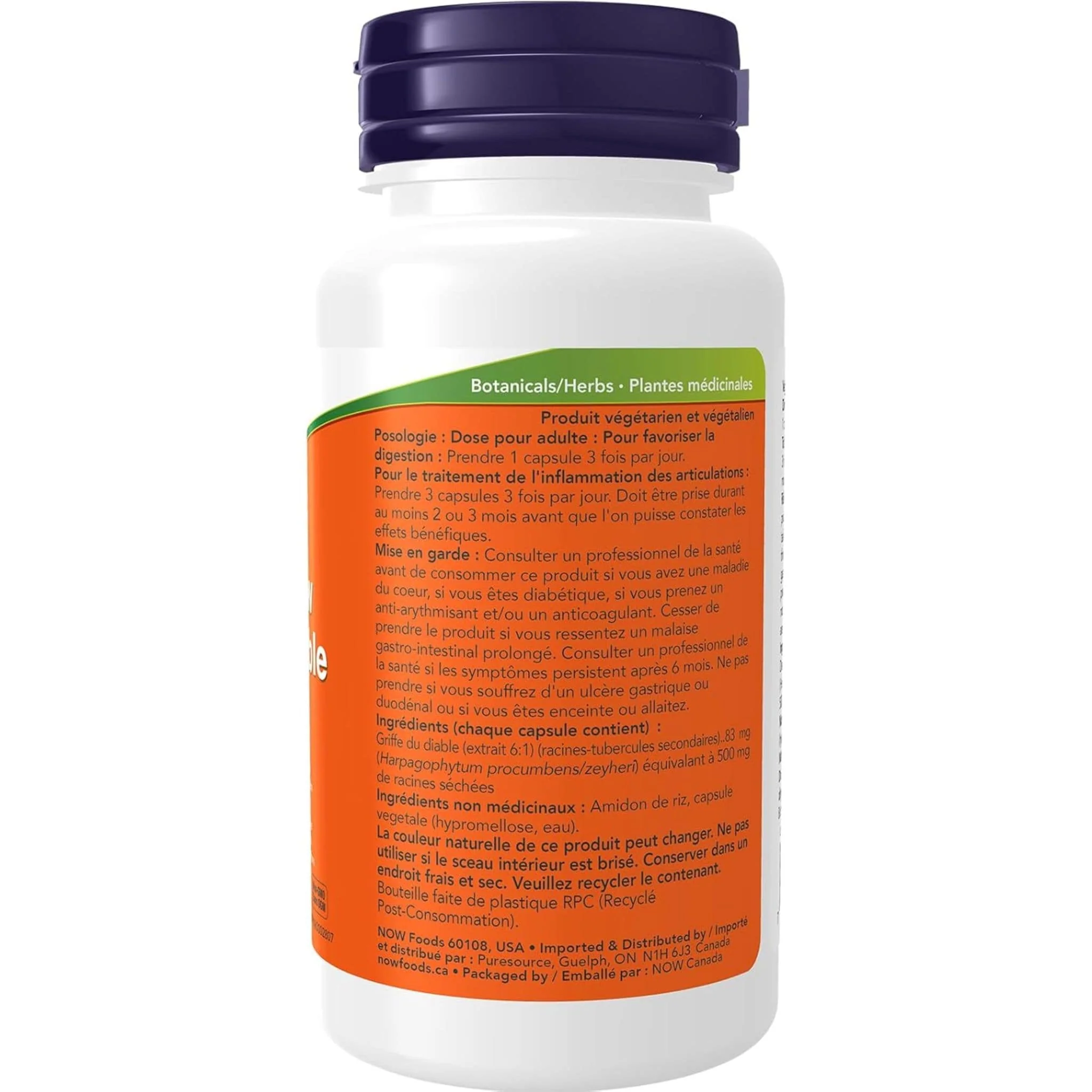 NOW Devil's Claw Root, 6:1 Concentrate, 500mg, 100 Capsules - Image 4