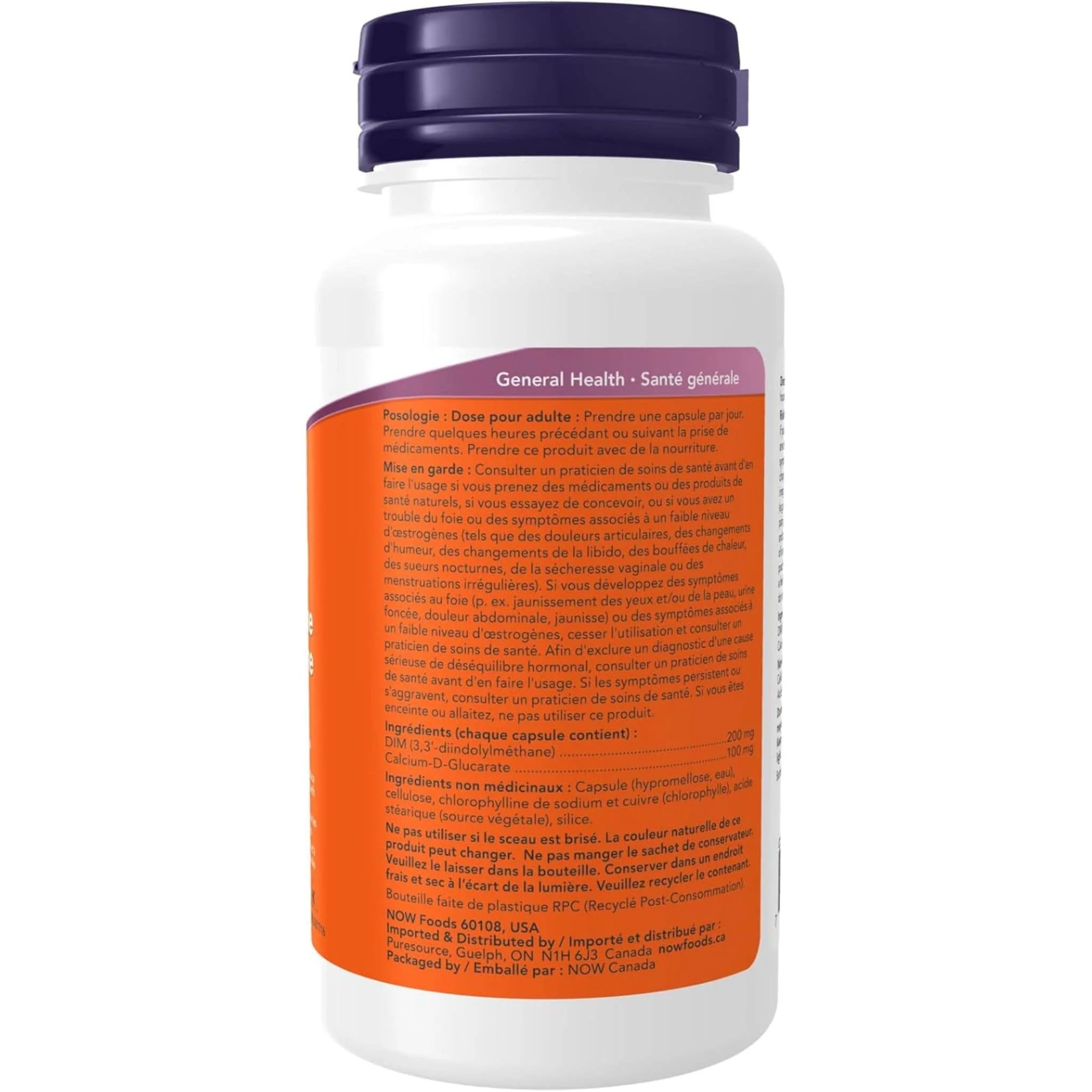 NOW DIM, 200mg, Diindolylmethane with Calcium d-Glucarate, 90 Vegetable Capsules - Image 4
