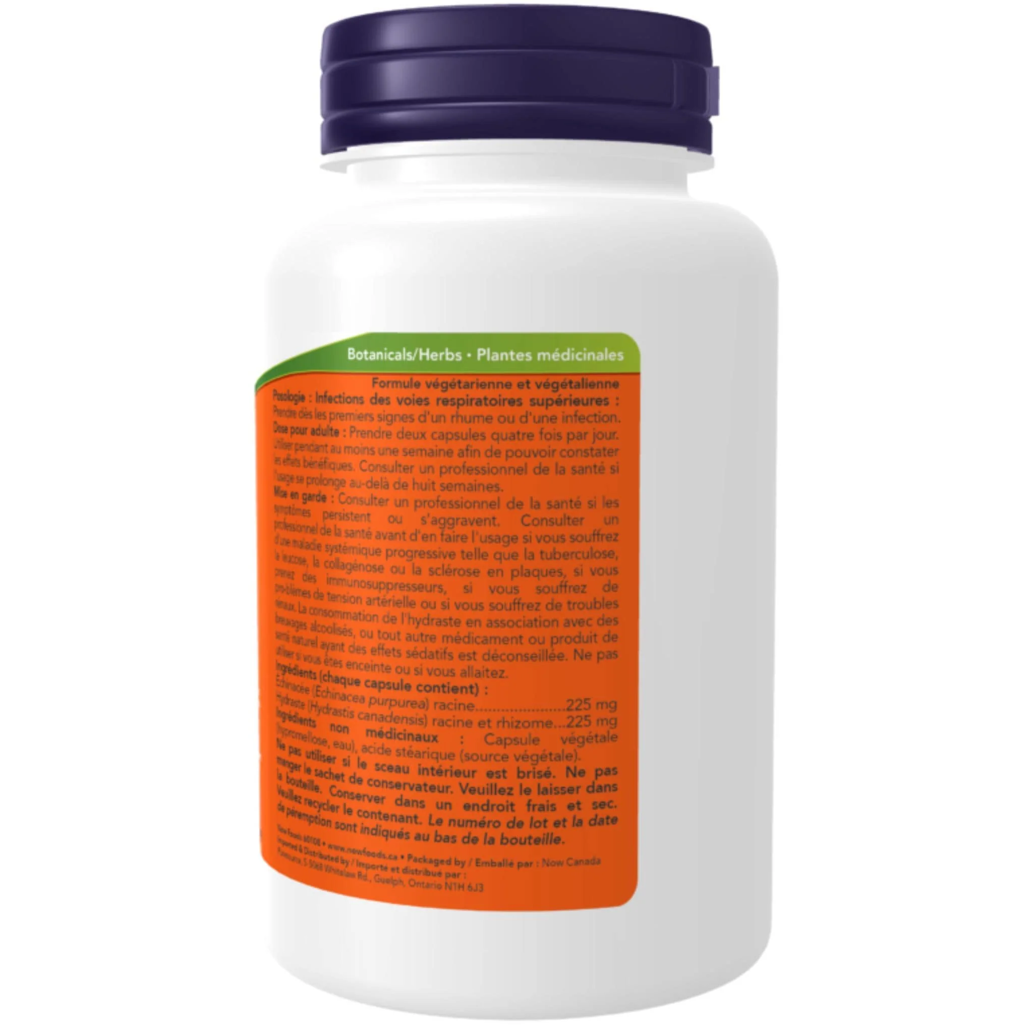 NOW Echinacea & Goldseal, 225mg/225mg, 100 Capsules - Image 4