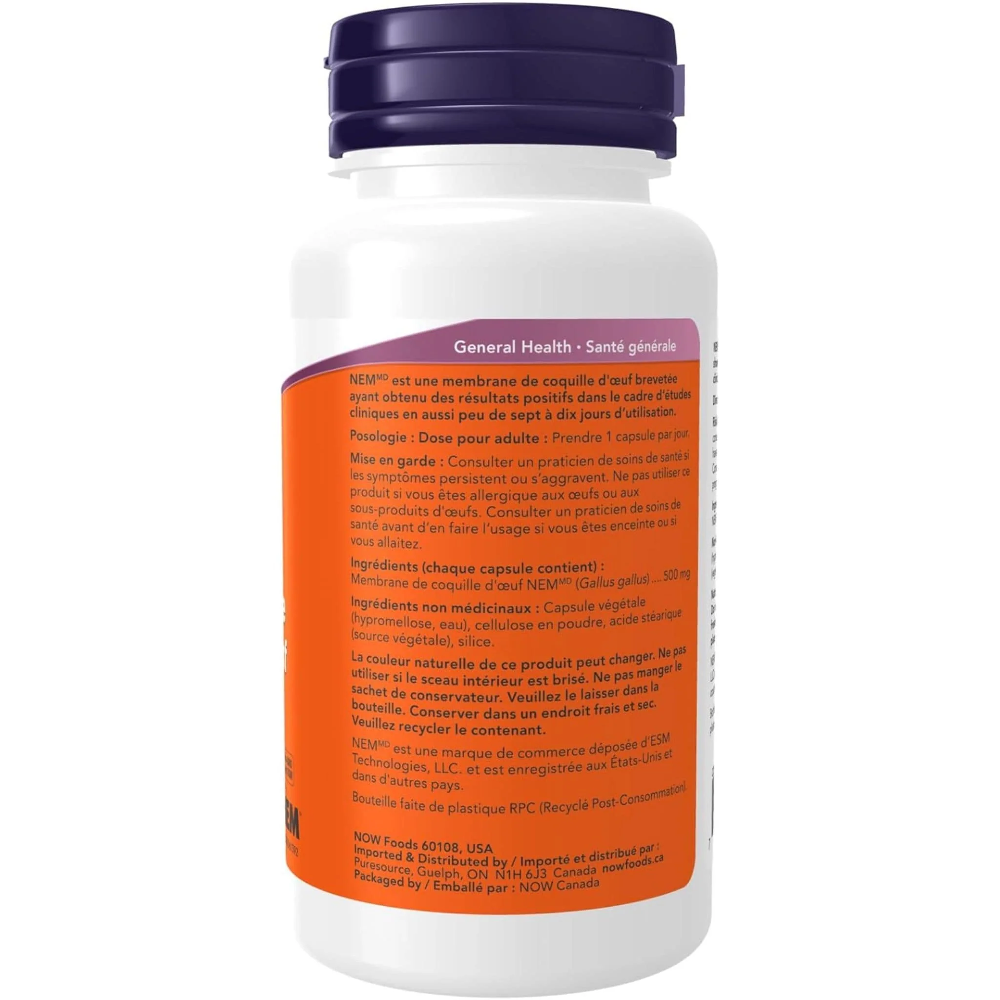 NOW Eggshell Membrane, NEM, 500mg, 60 Vcaps - Image 4