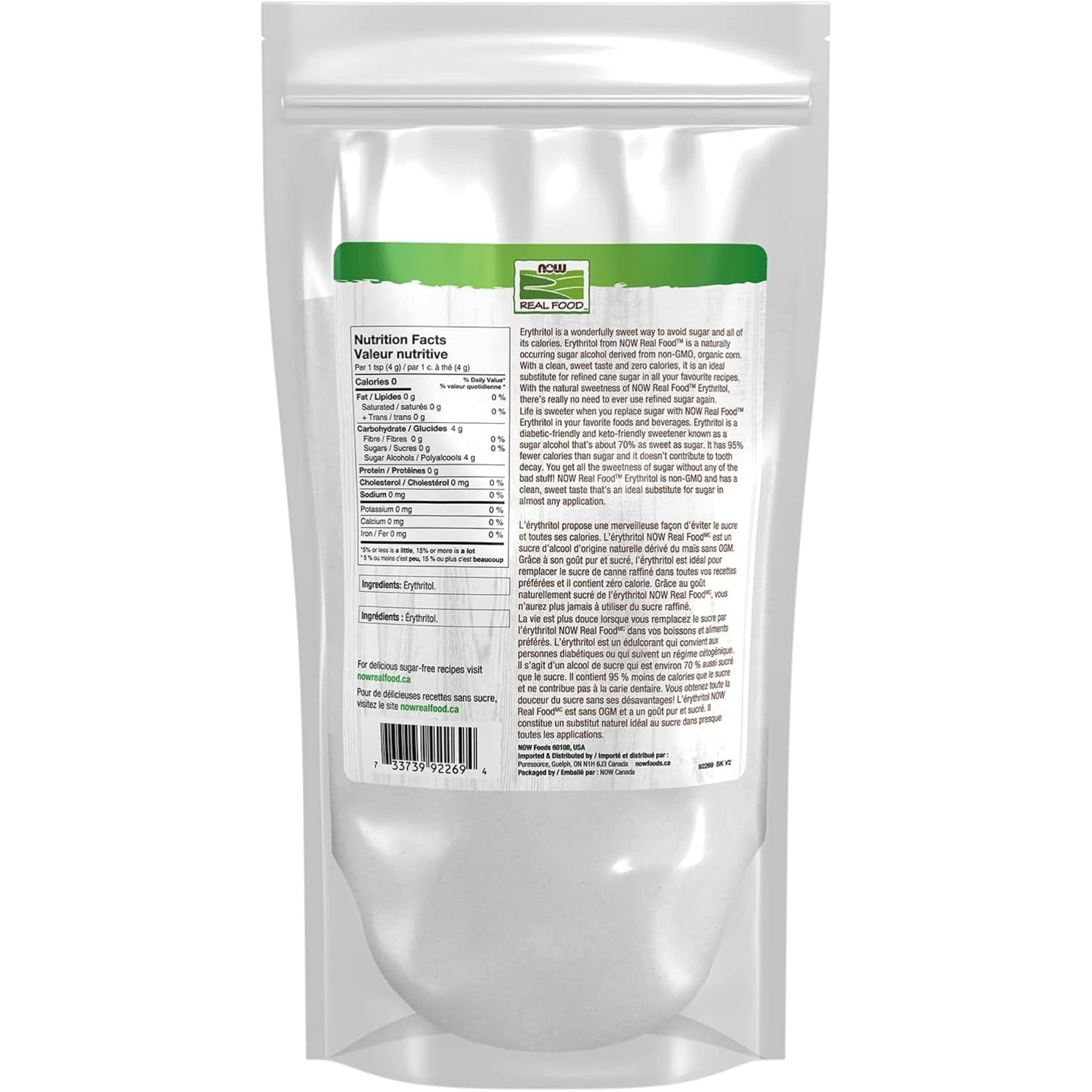 NOW Erythritol (100% Natural Low Carb Sweetener) - Image 3