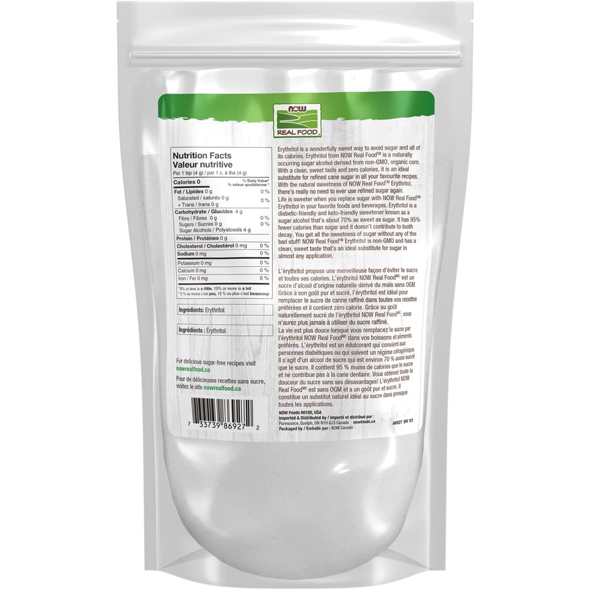 NOW Erythritol (100% Natural Low Carb Sweetener) - Image 6