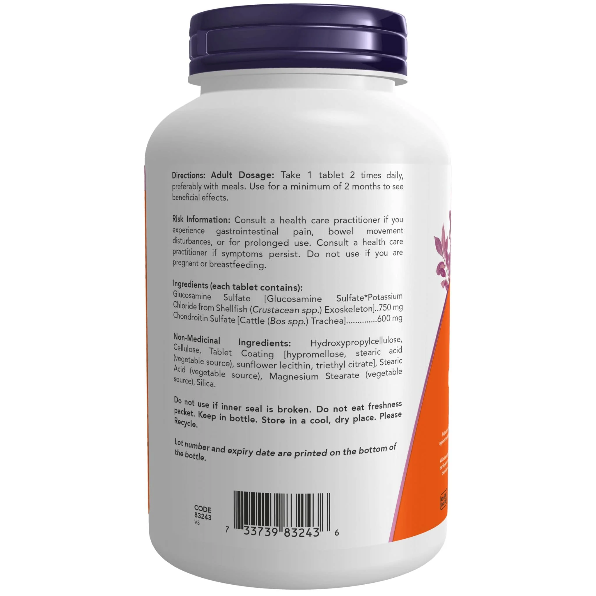 NOW Glucosamine & Chondroitin, (Extra Strength), 120 Tablets - Image 2