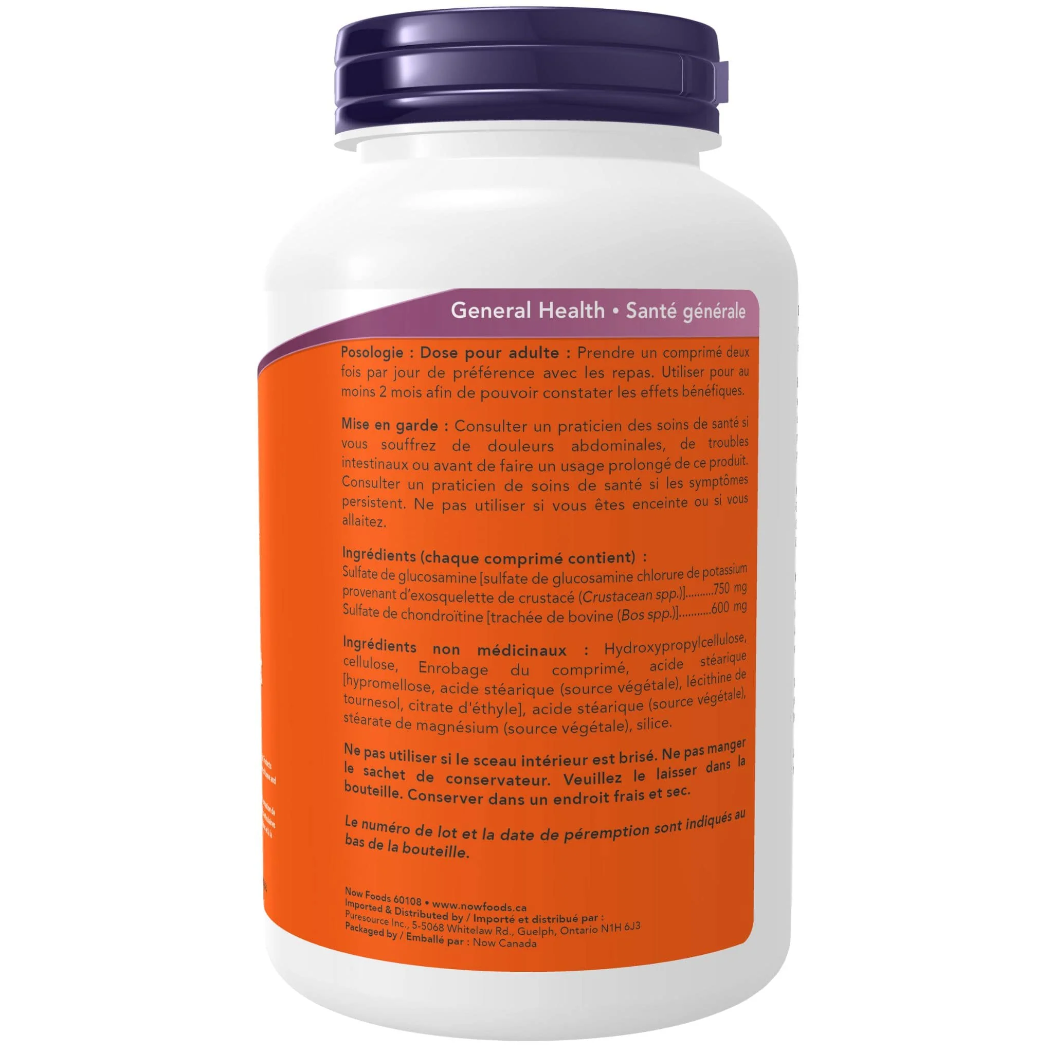 NOW Glucosamine & Chondroitin, (Extra Strength), 120 Tablets - Image 3