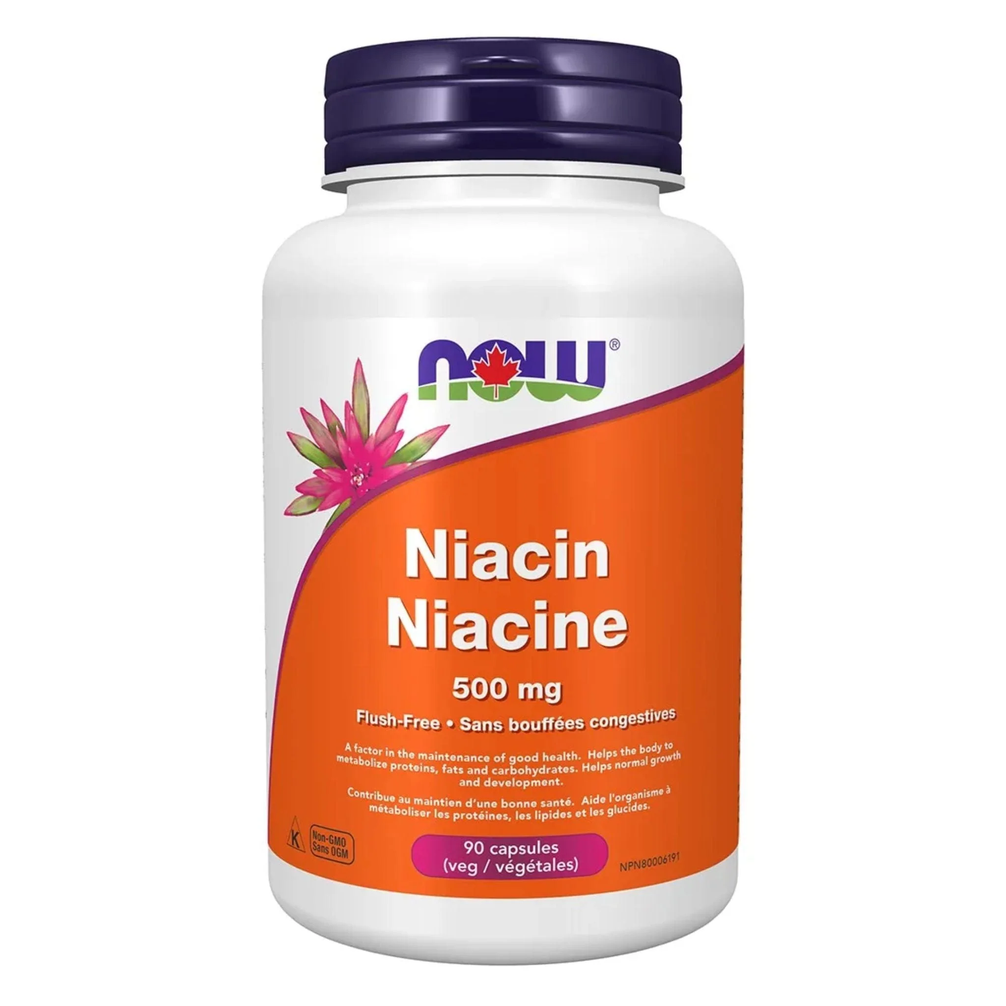 NOW Niacin, Flush Free, 500mg, 90 VCaps