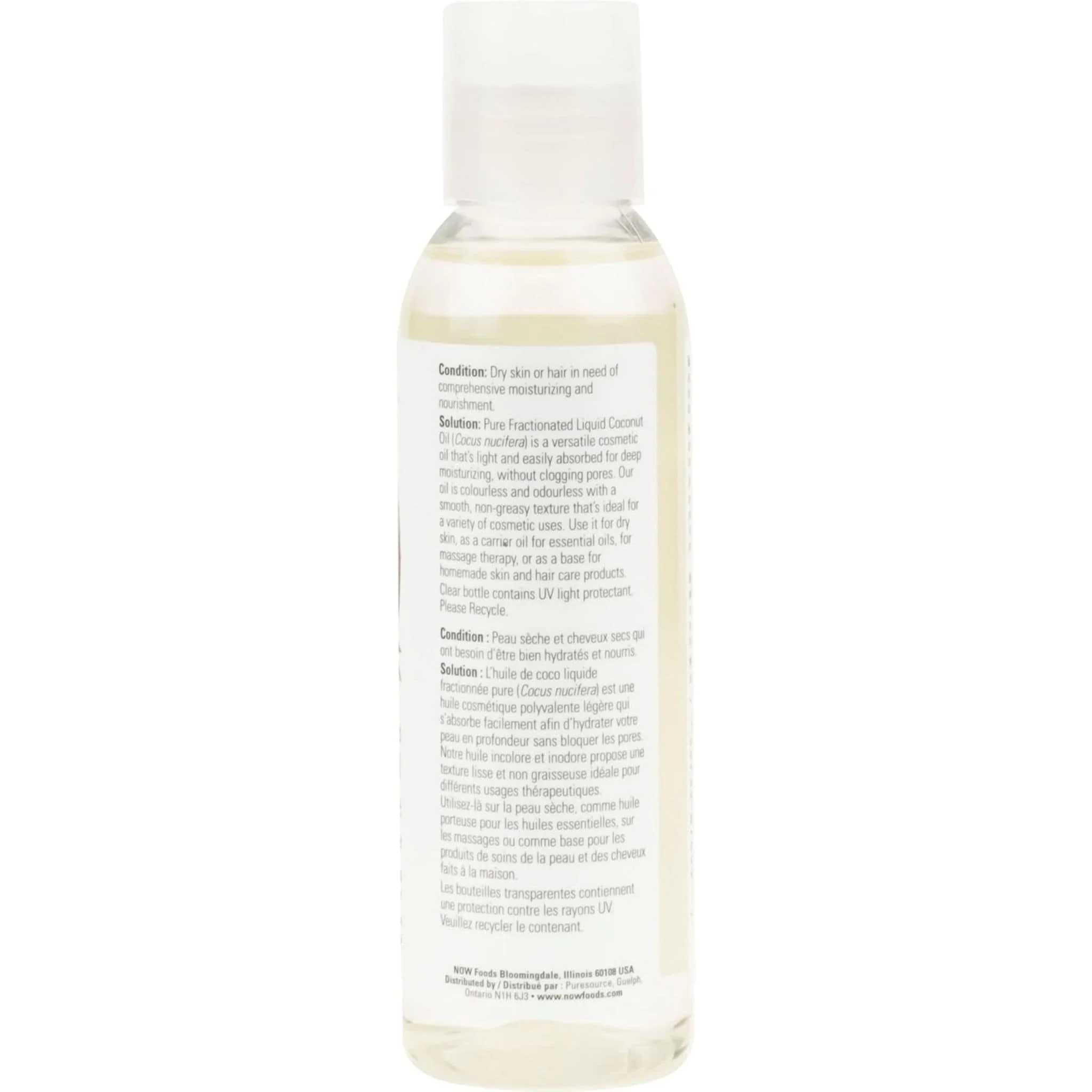 NOW Fractionated Liquid Coconut Oil, 473ml - Image 3