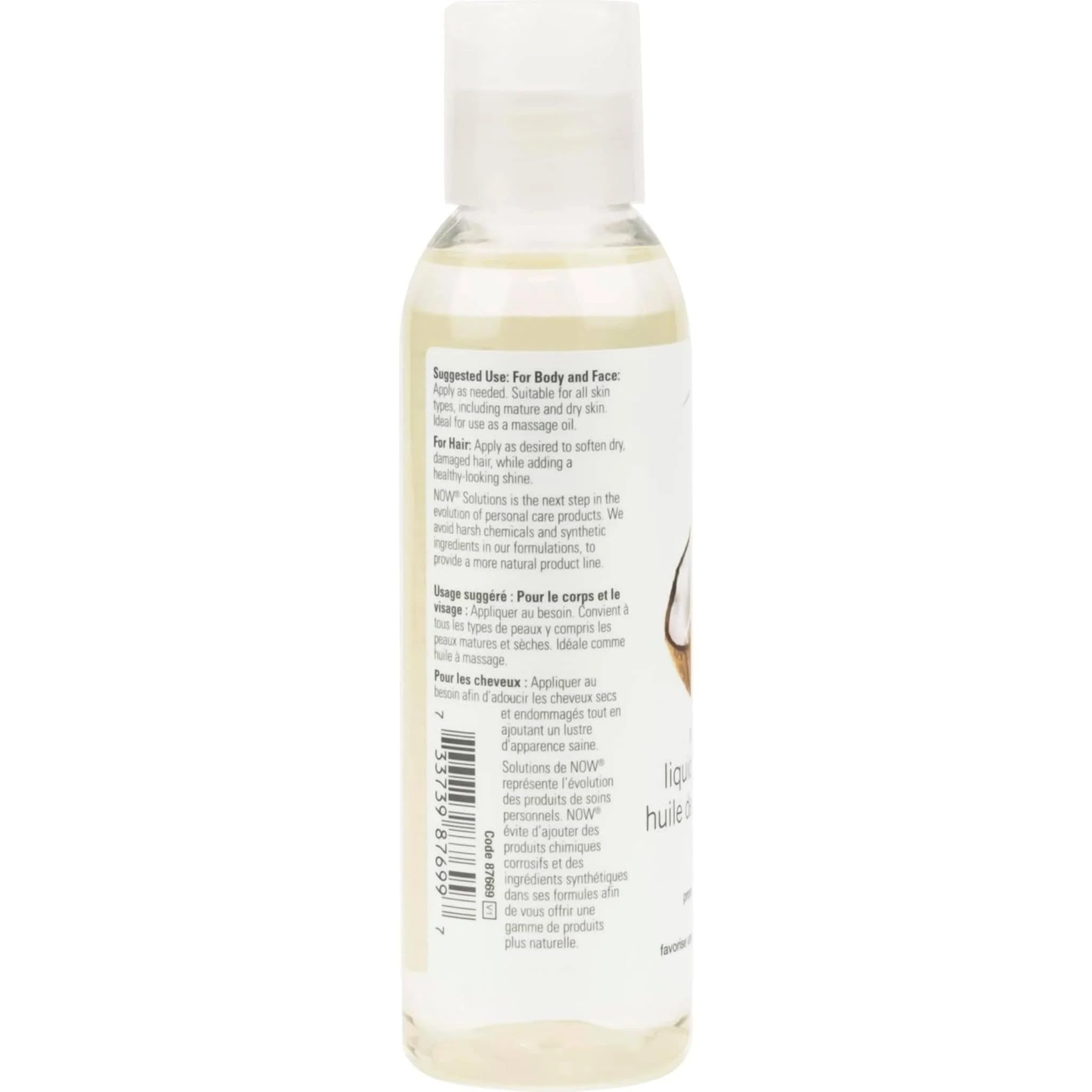 NOW Fractionated Liquid Coconut Oil, 473ml - Image 4