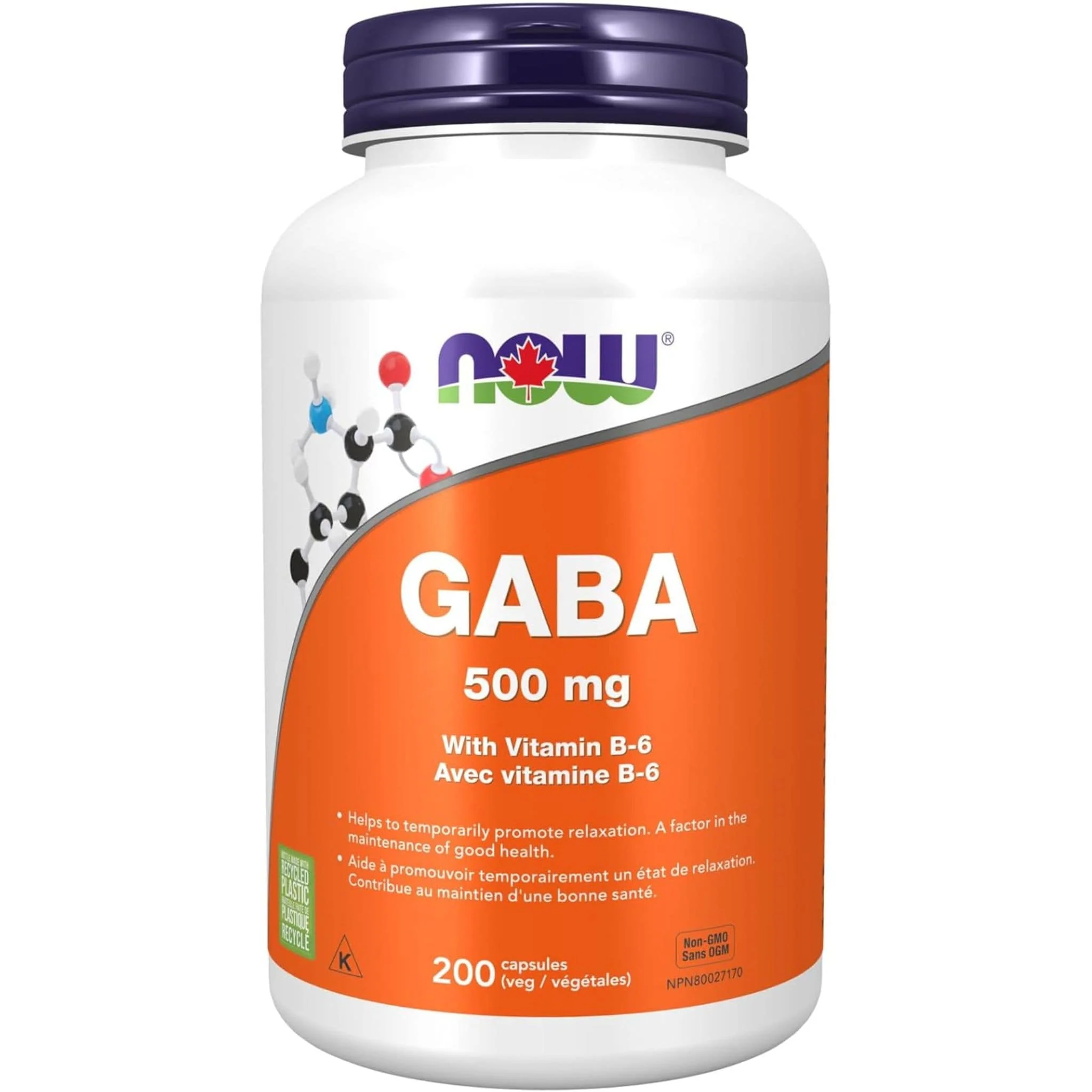 NOW GABA 500mg with Vitamin B6 Capsules - Image 6