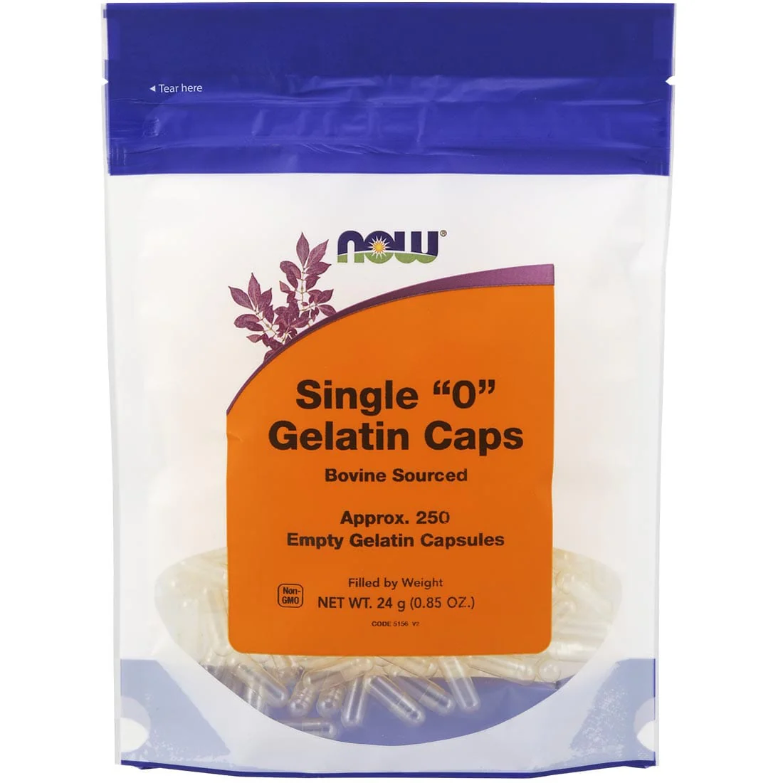 NOW Empty Gelatin Capsules "0" - Image 2
