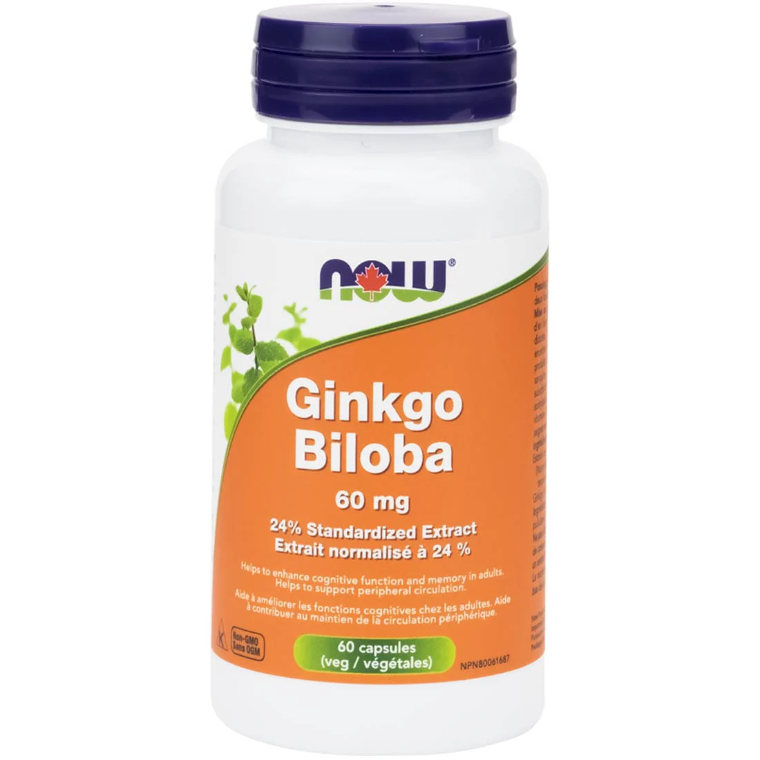 NOW Ginkgo Biloba 60mg Capsules - Image 2