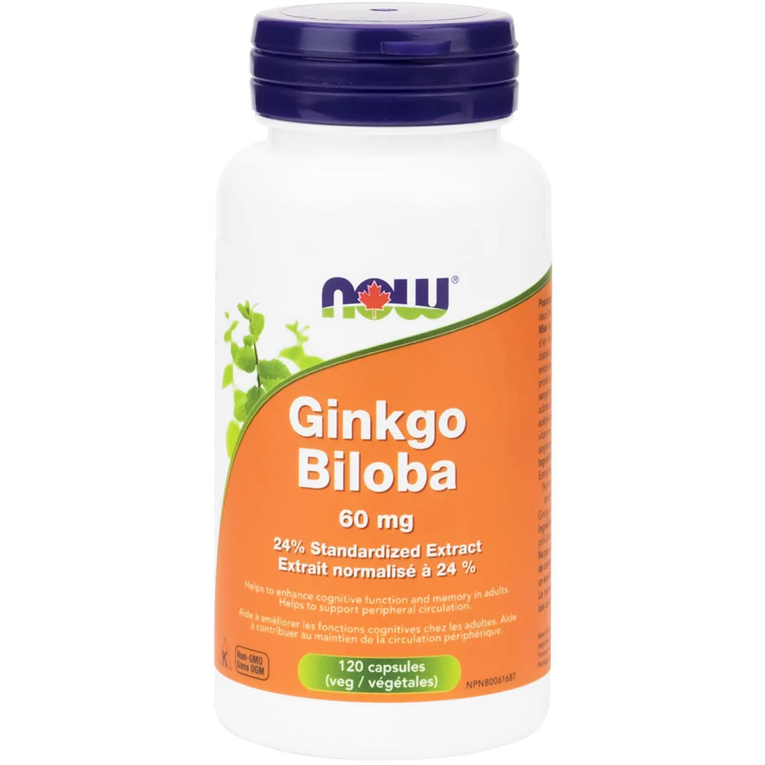 NOW Ginkgo Biloba 60mg Capsules - Image 3