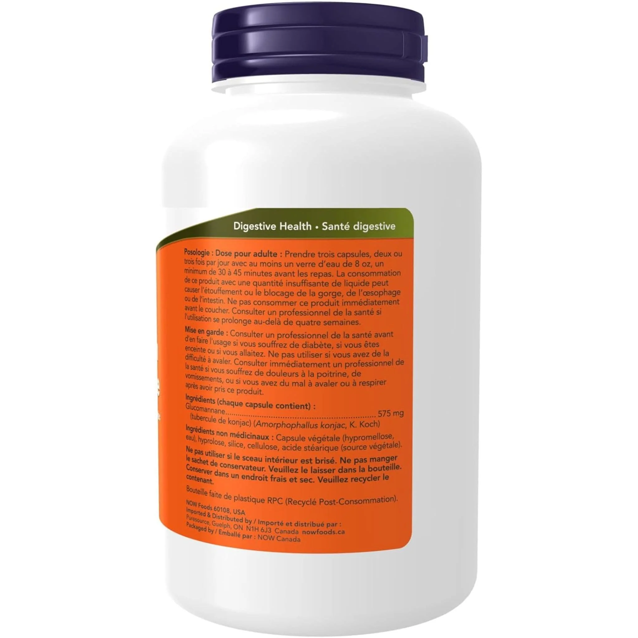 NOW Glucomannan, 575mg, 180 Capsules - Image 3