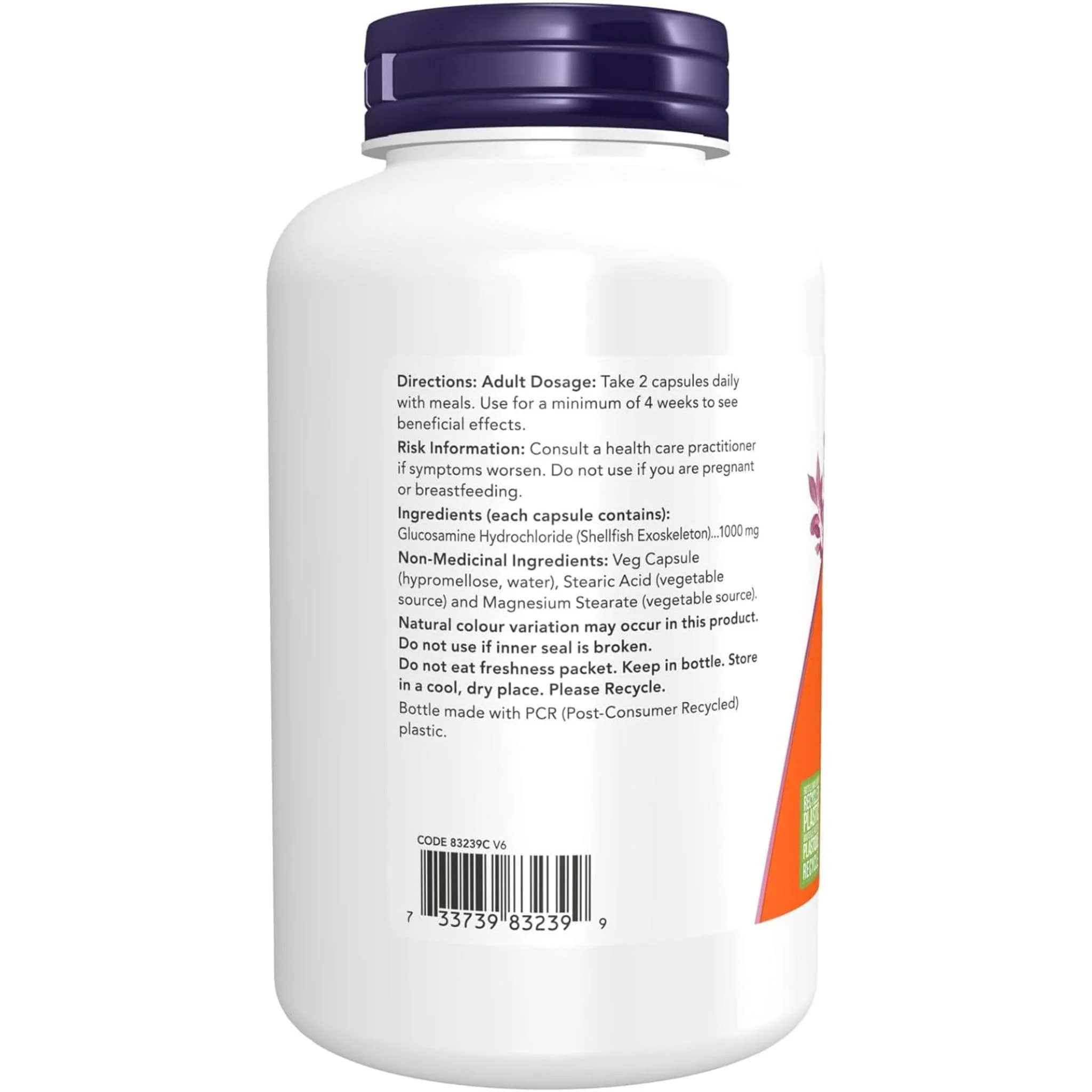 NOW Glucosamine HCL 1000mg Capsules - Image 3