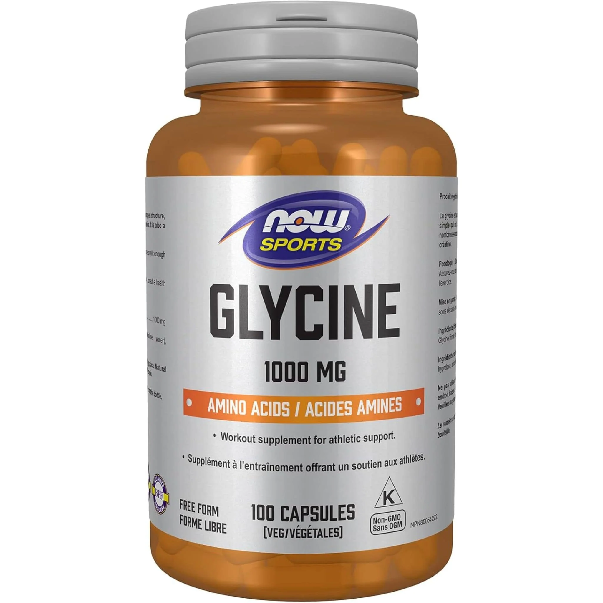 NOW Glycine, 1000mg, 100 Capsules