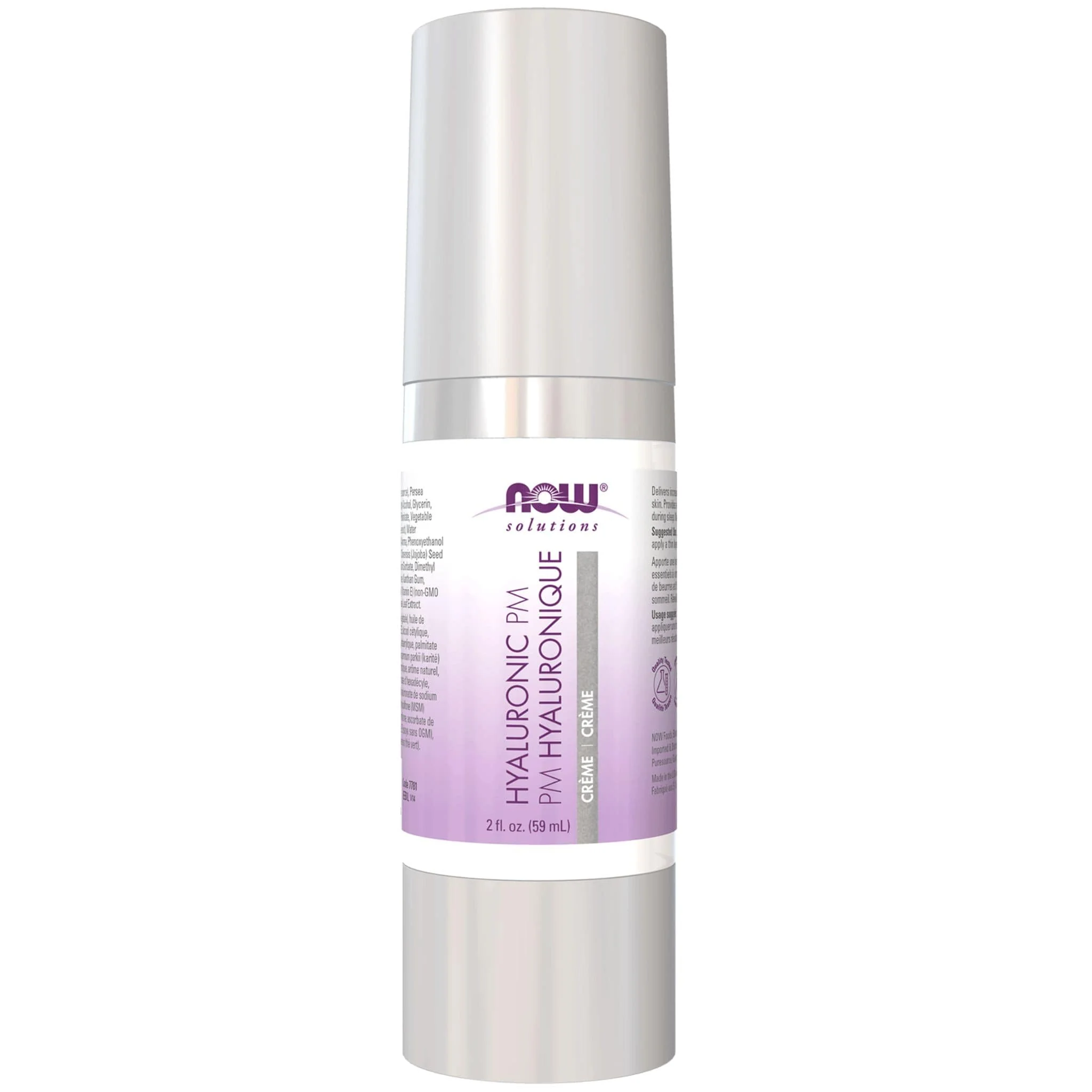 NOW Hyaluronic Acid Cream, PM Moisture Renewal Formula, Paraben Free, 59ml