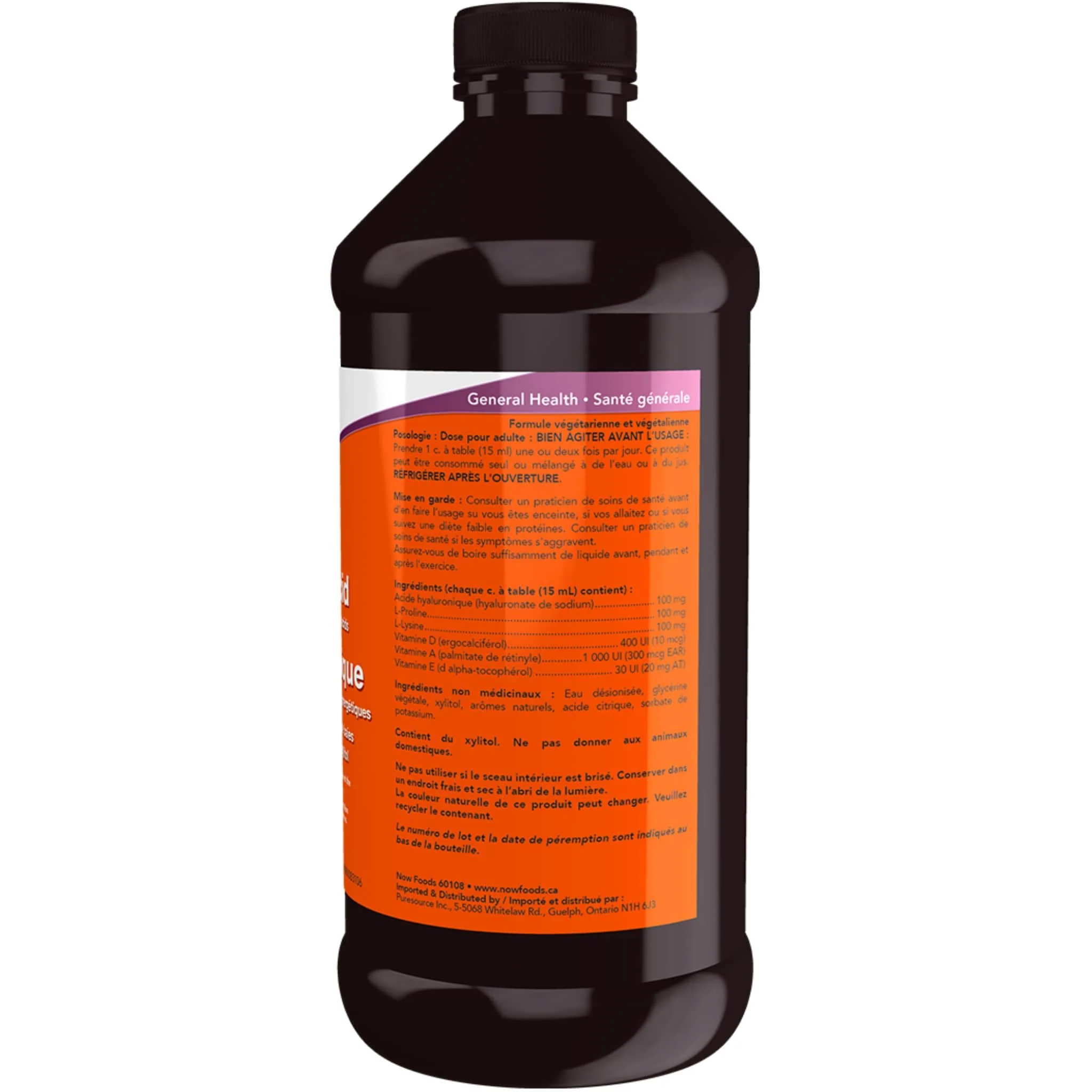 NOW Hyaluronic Acid Liquid with Antioxidants (Natural Berry Flavour), 473mL - Image 3