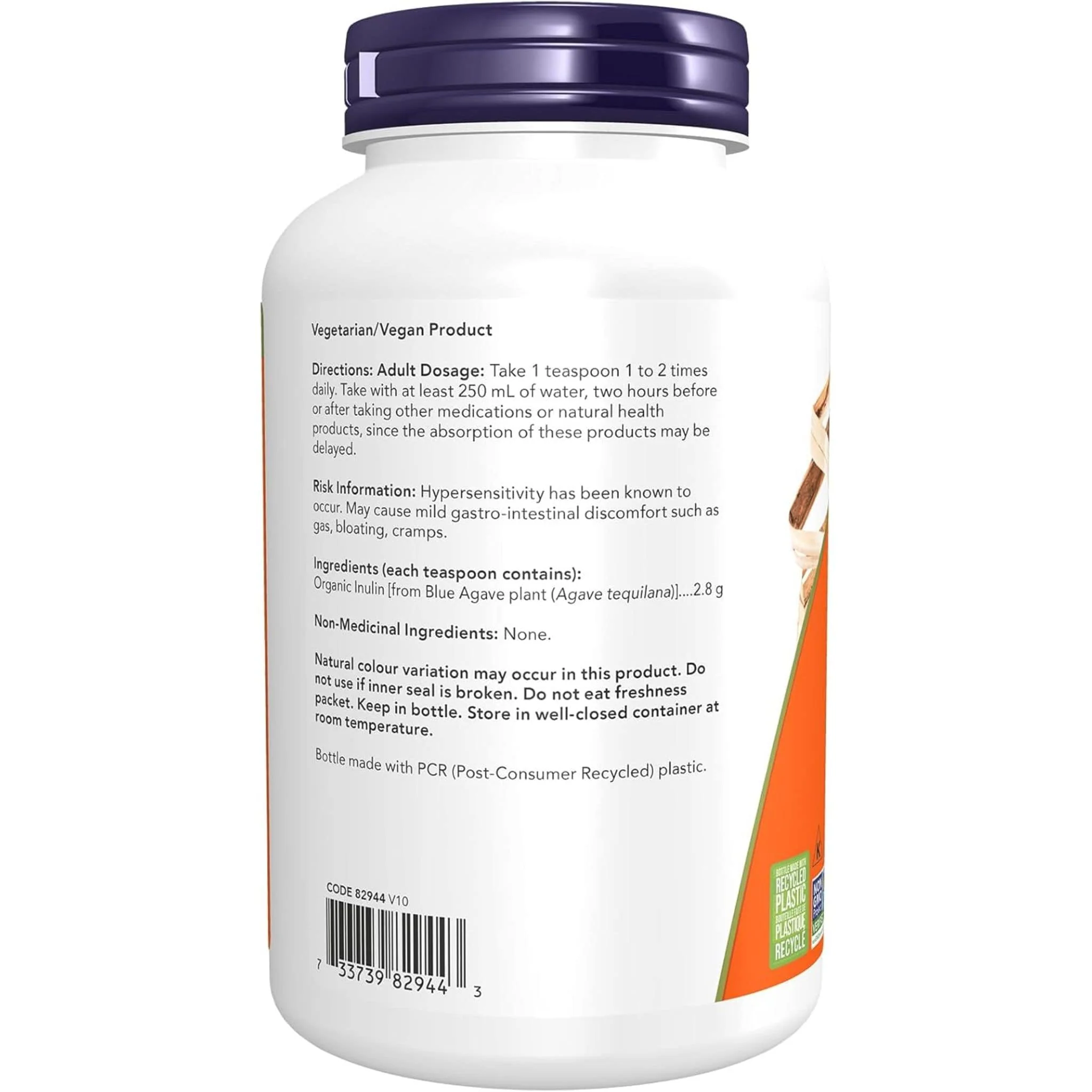 NOW Organic Inulin Powder, 100% Pure Powder, 227g - Image 2