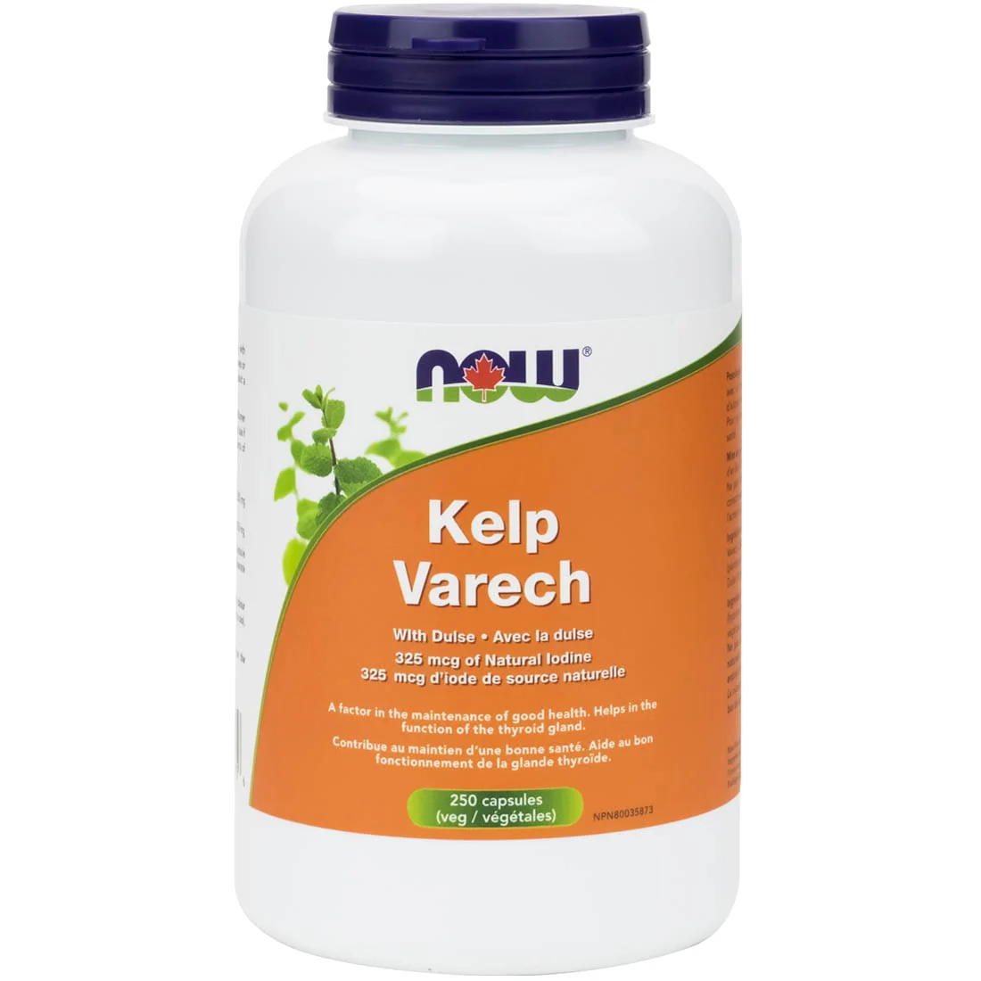 NOW Kelp 325mcg Natural Iodine, 250 Vegetable Capsules