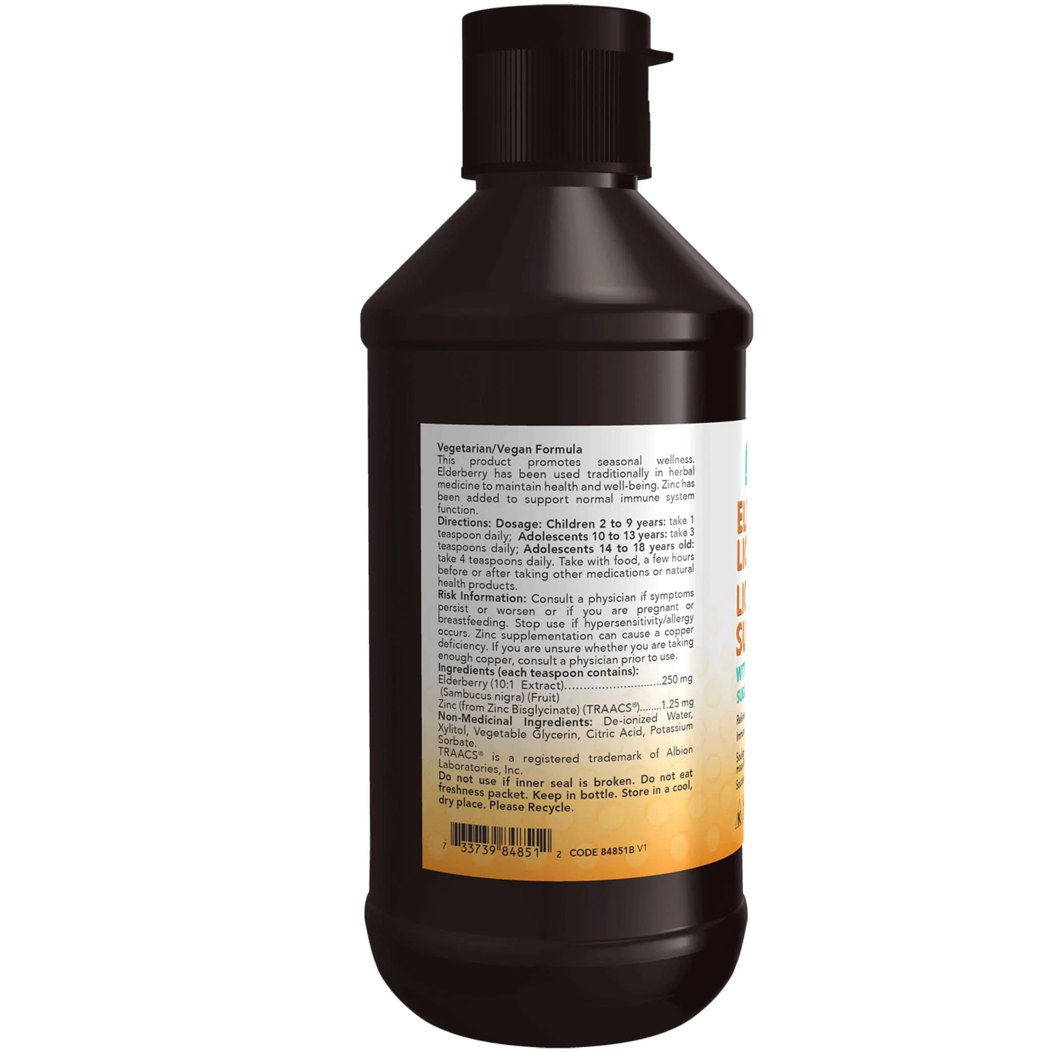 NOW Kids Elderberry Liquid with Zinc, 237ml - Image 2