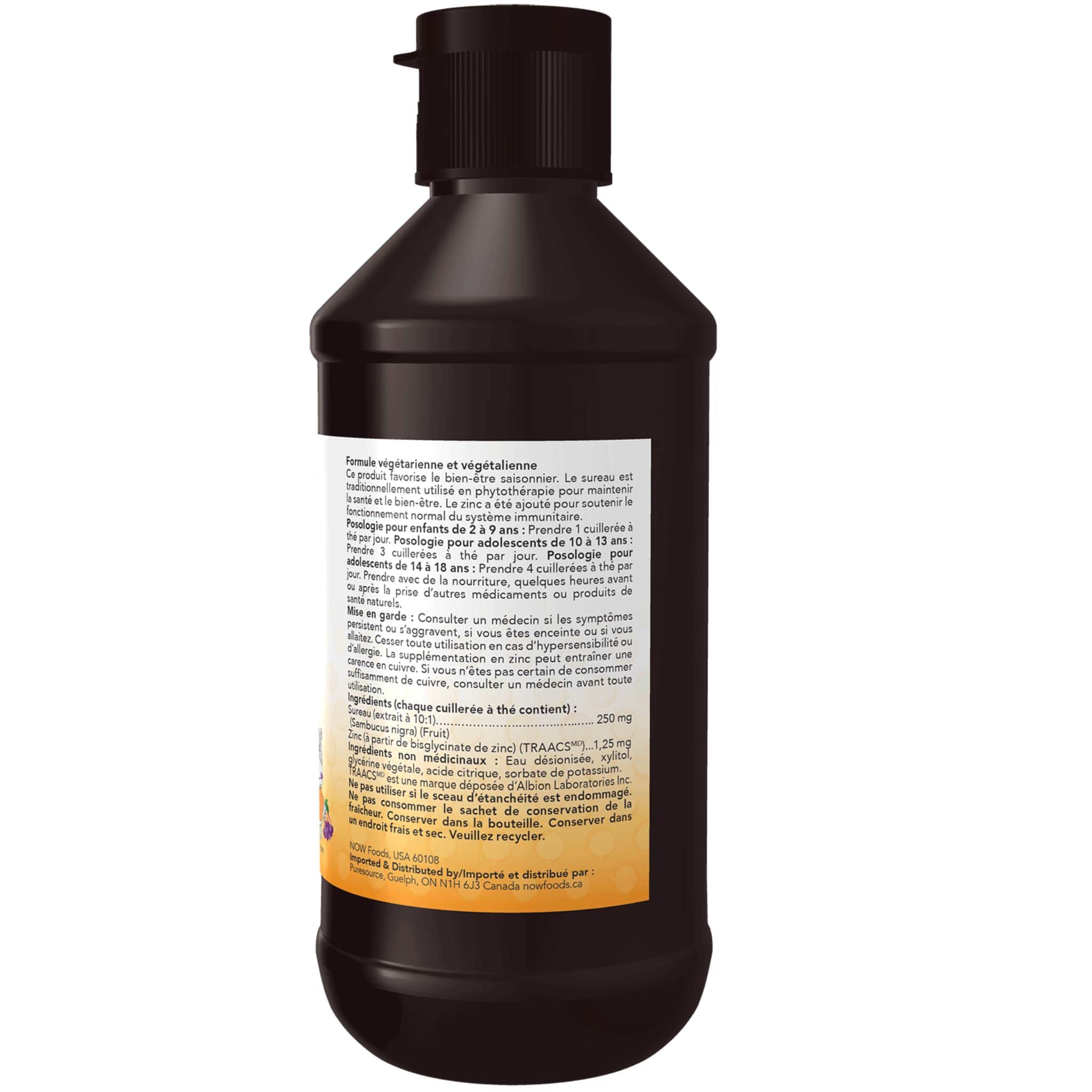 NOW Kids Elderberry Liquid with Zinc, 237ml - Image 3