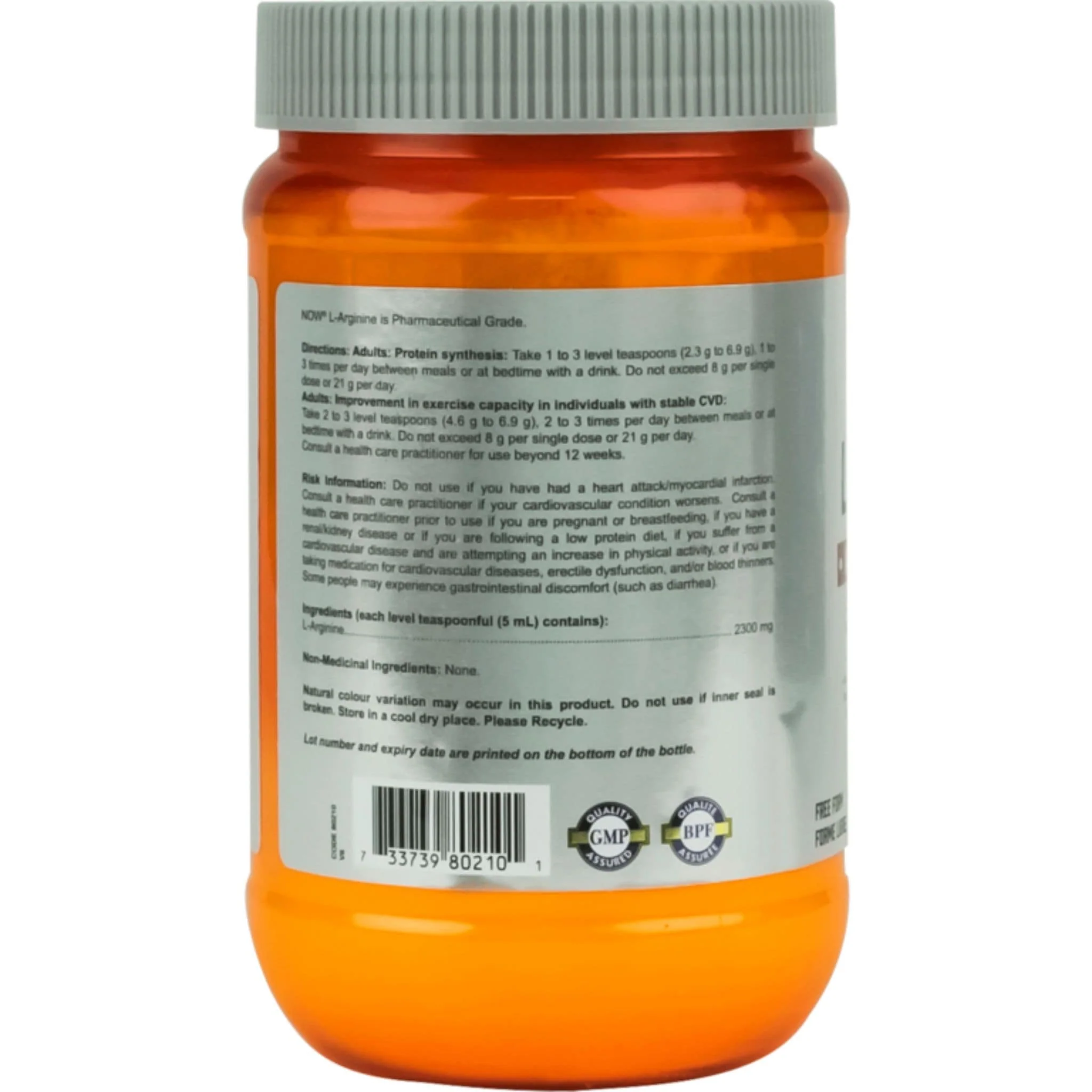 NOW L-Arginine Pure Powder, 454g - Image 4