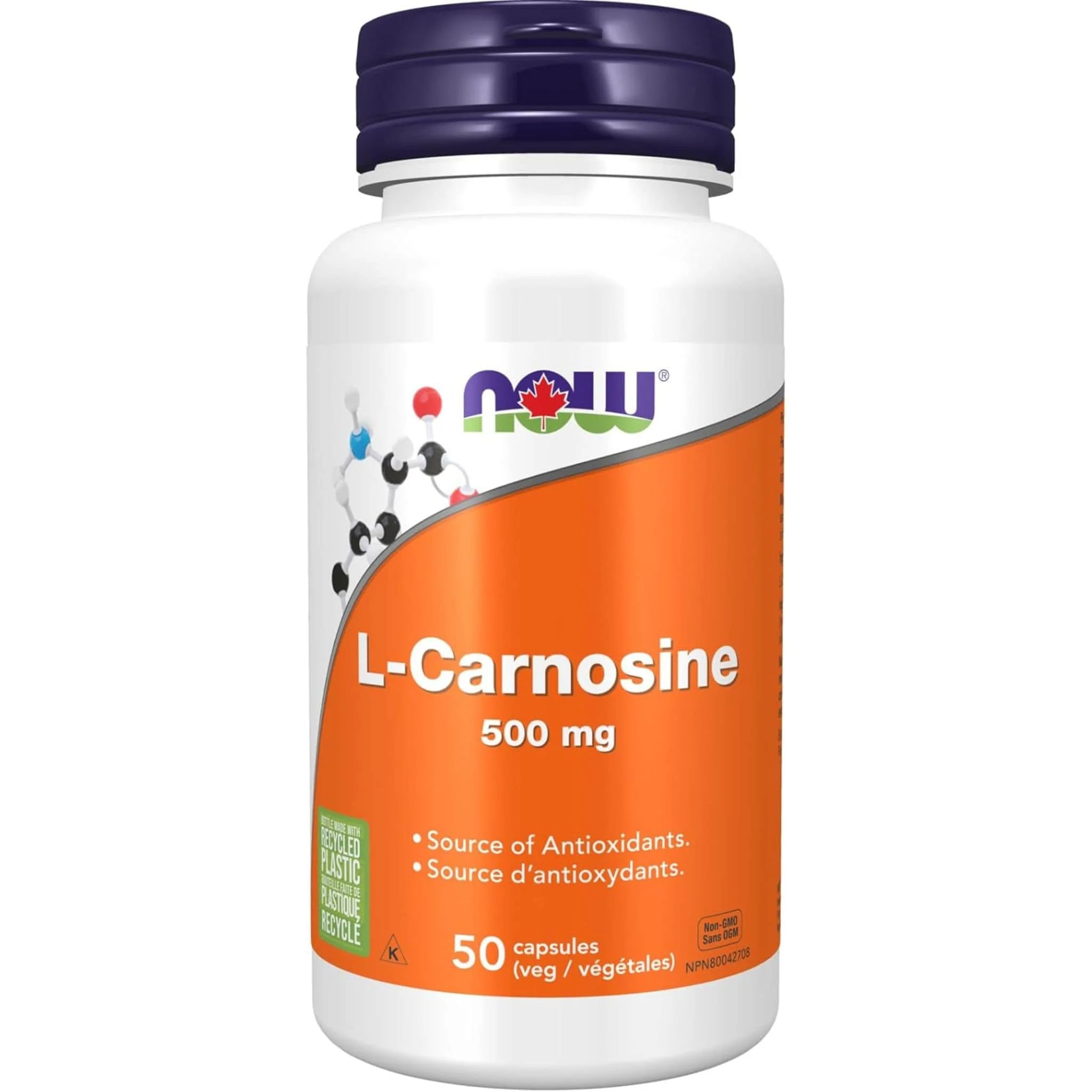 NOW L-Carnosine 500mg, 50 Vcaps