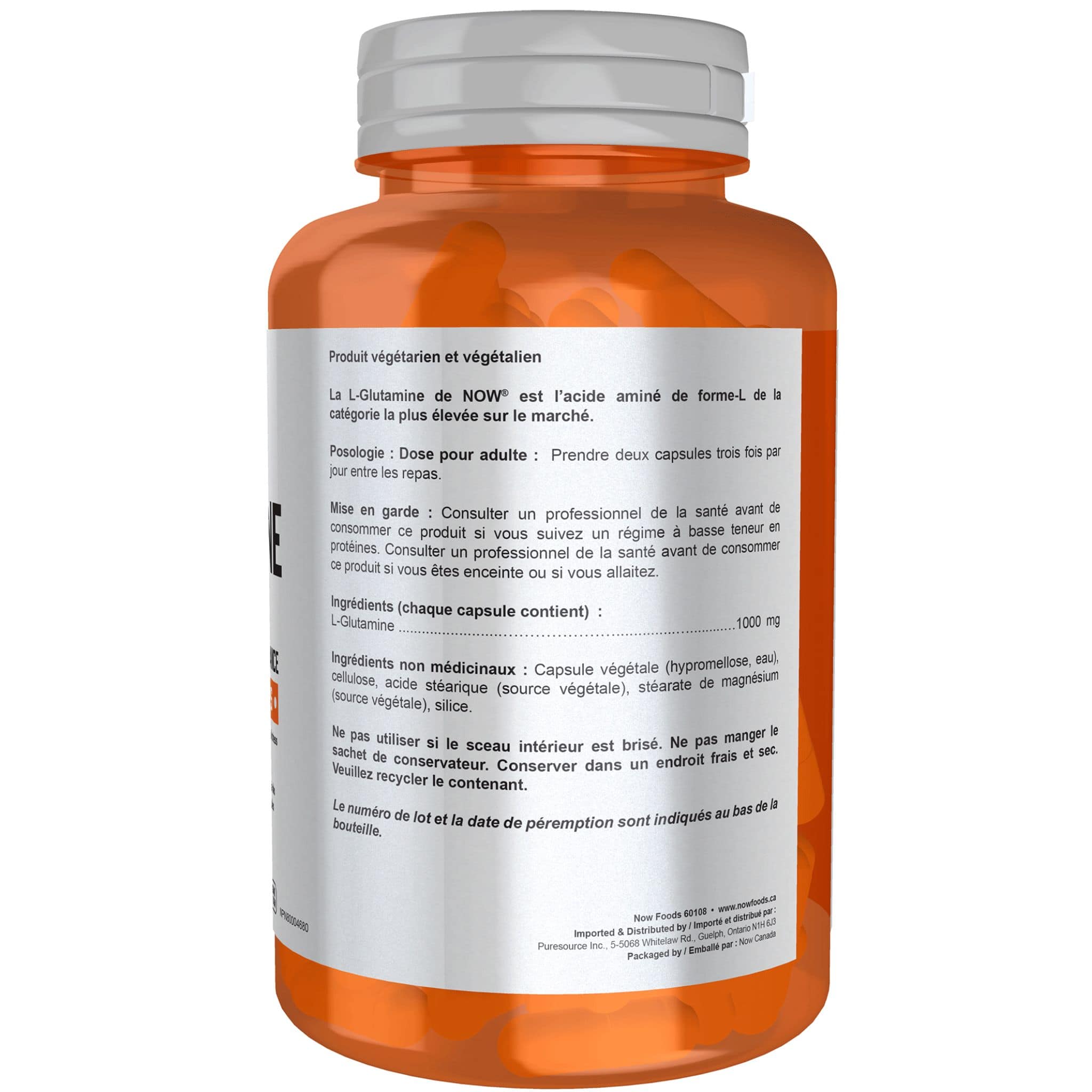 NOW L-Glutamine 1000mg Capsules, Free Form, Supports Lean Muscle Mass, 120 Capsules - Image 3
