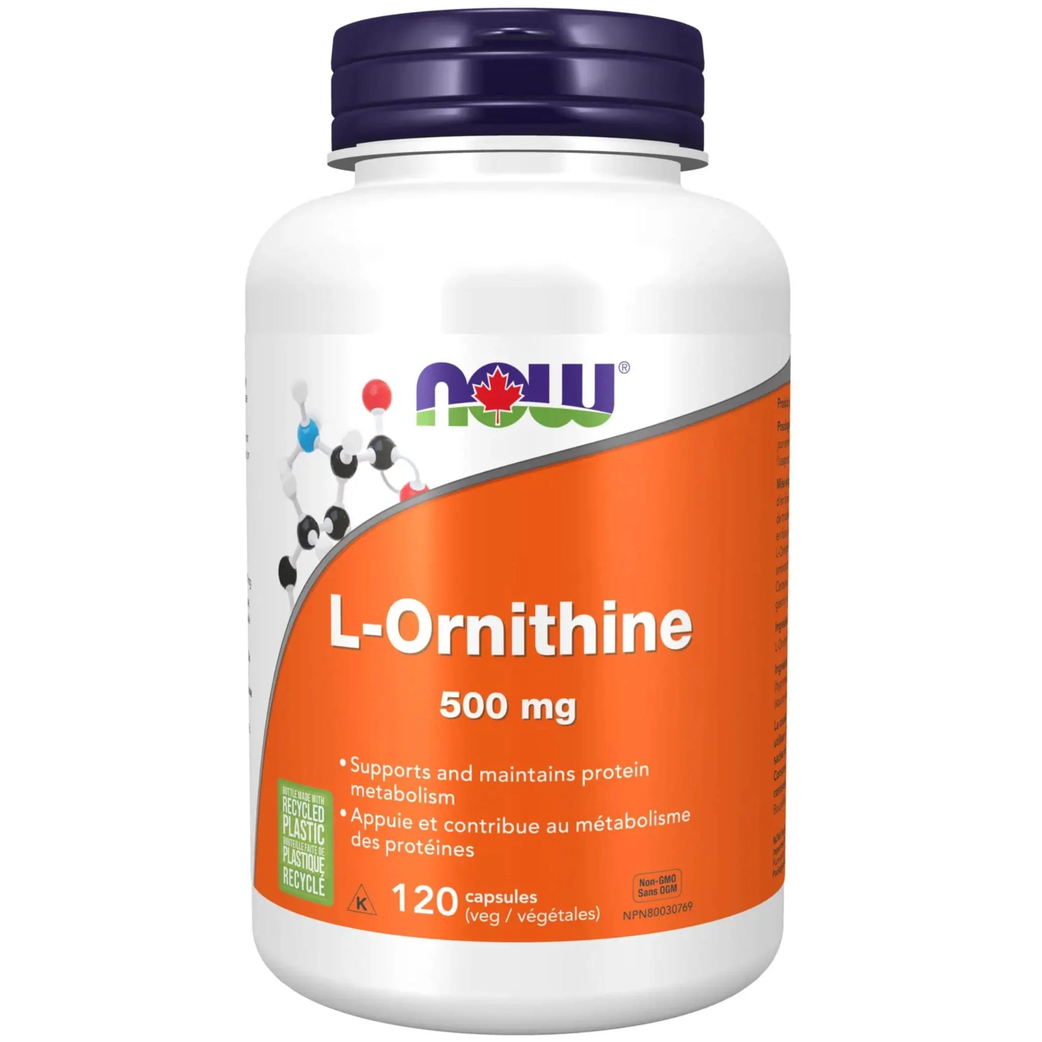 NOW L-Ornithine 500mg Capsules - Image 6