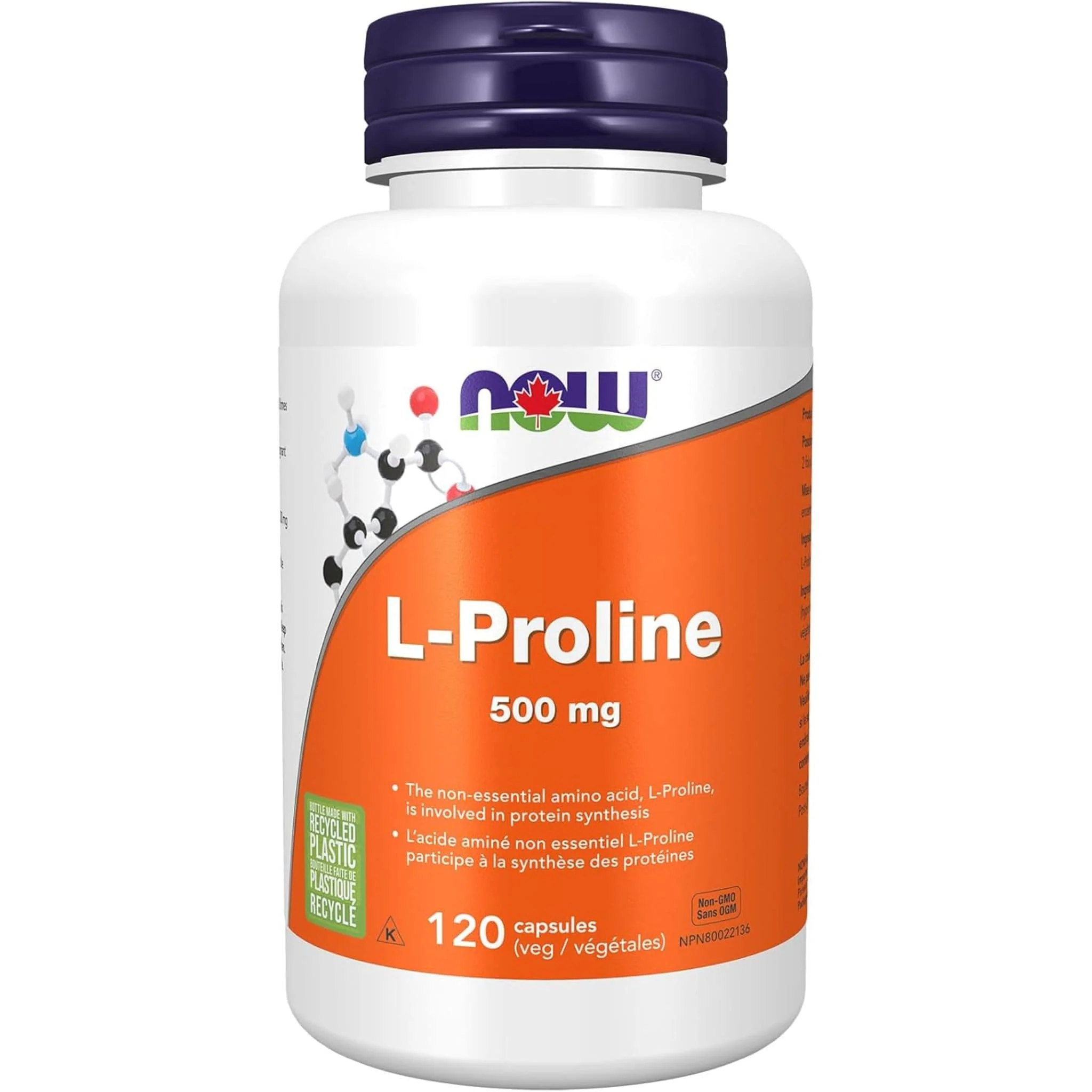 NOW L-Proline, 500mg, 120 VCaps