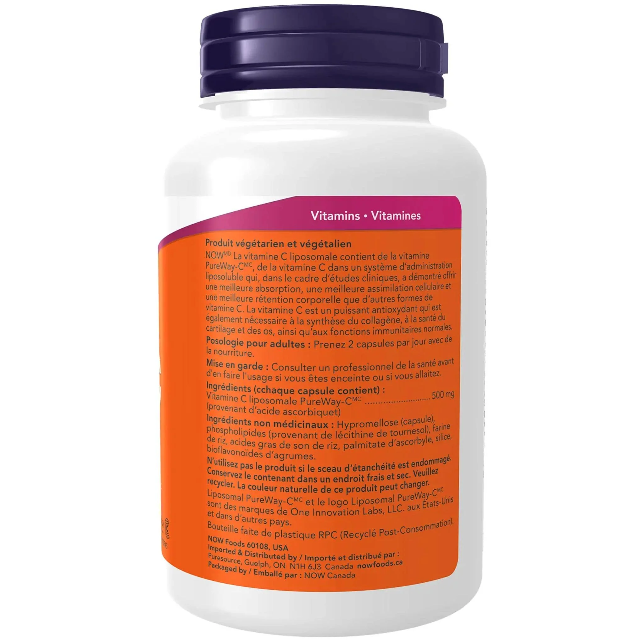 NOW Liposomal Vitamin C 1000mg, 120 Vegetable Capsules - Image 2