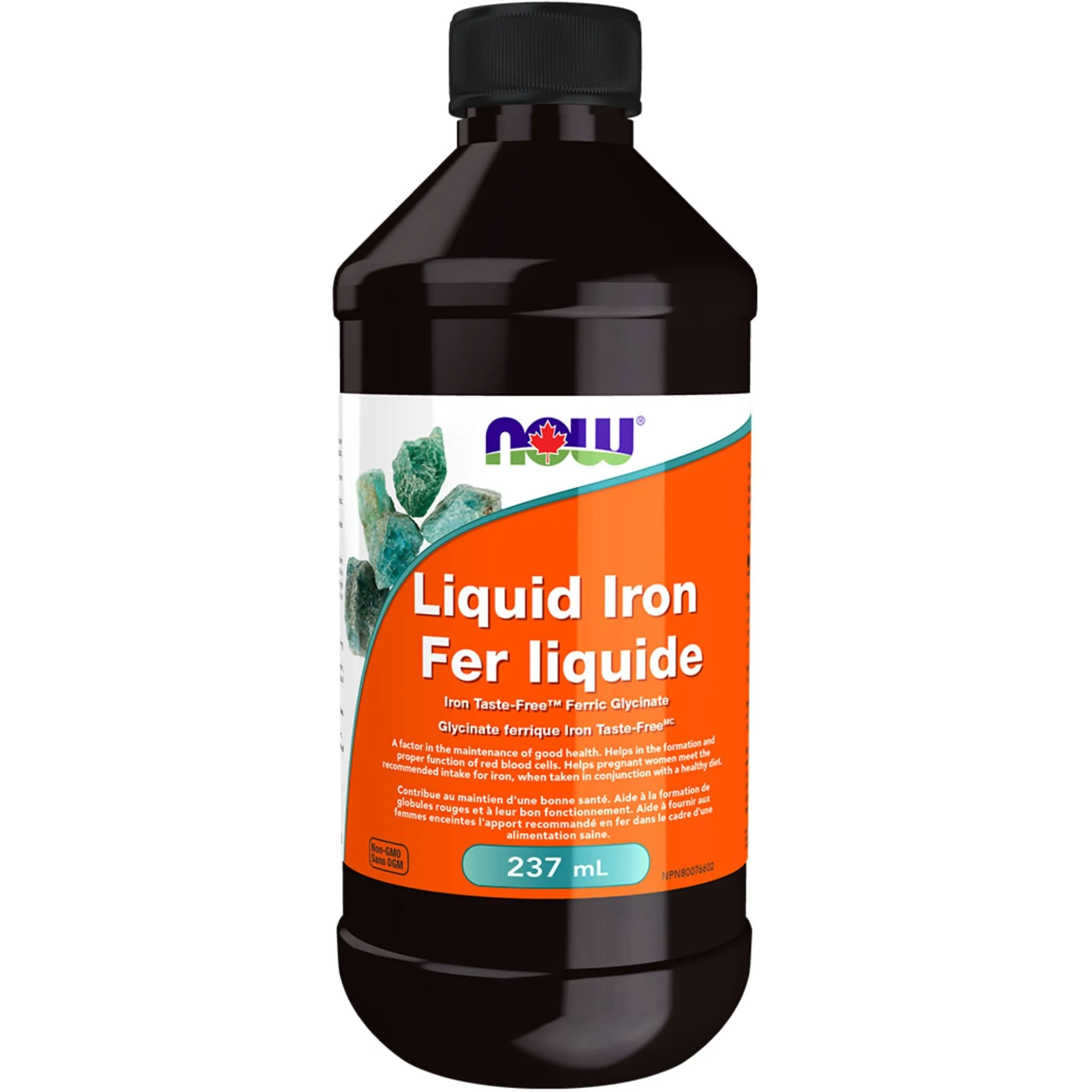 NOW Liquid Iron, Iron Taste Free Ferric Glycinate, 237mL - Image 2