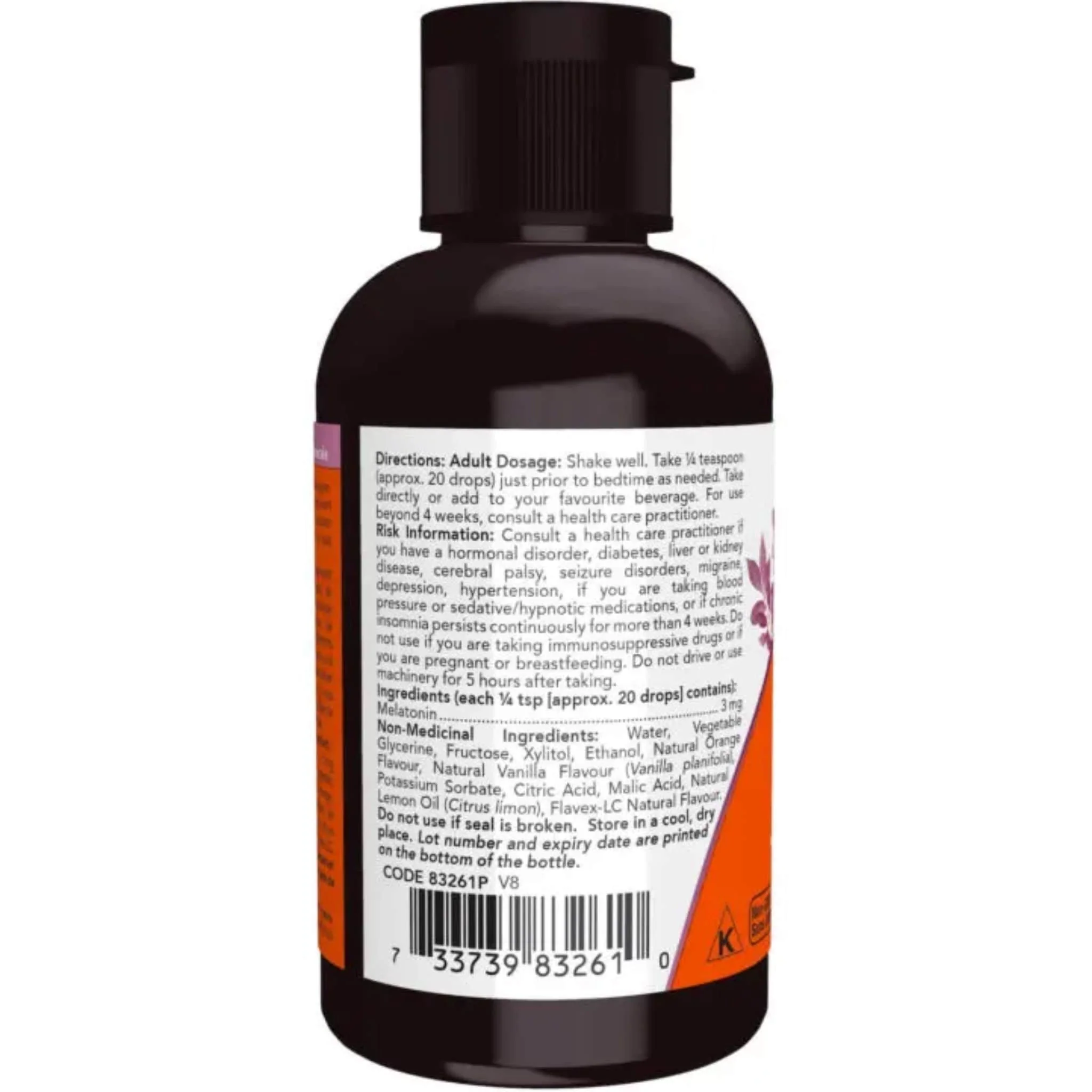 NOW Liquid Melatonin 3mg, 60ml - Image 3