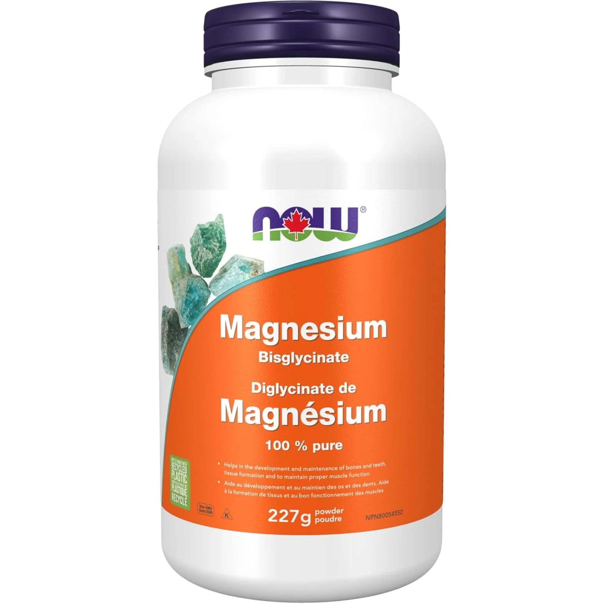 NOW Magnesium Bisglycinate Powder, 227g (100% Pure) - Image 2