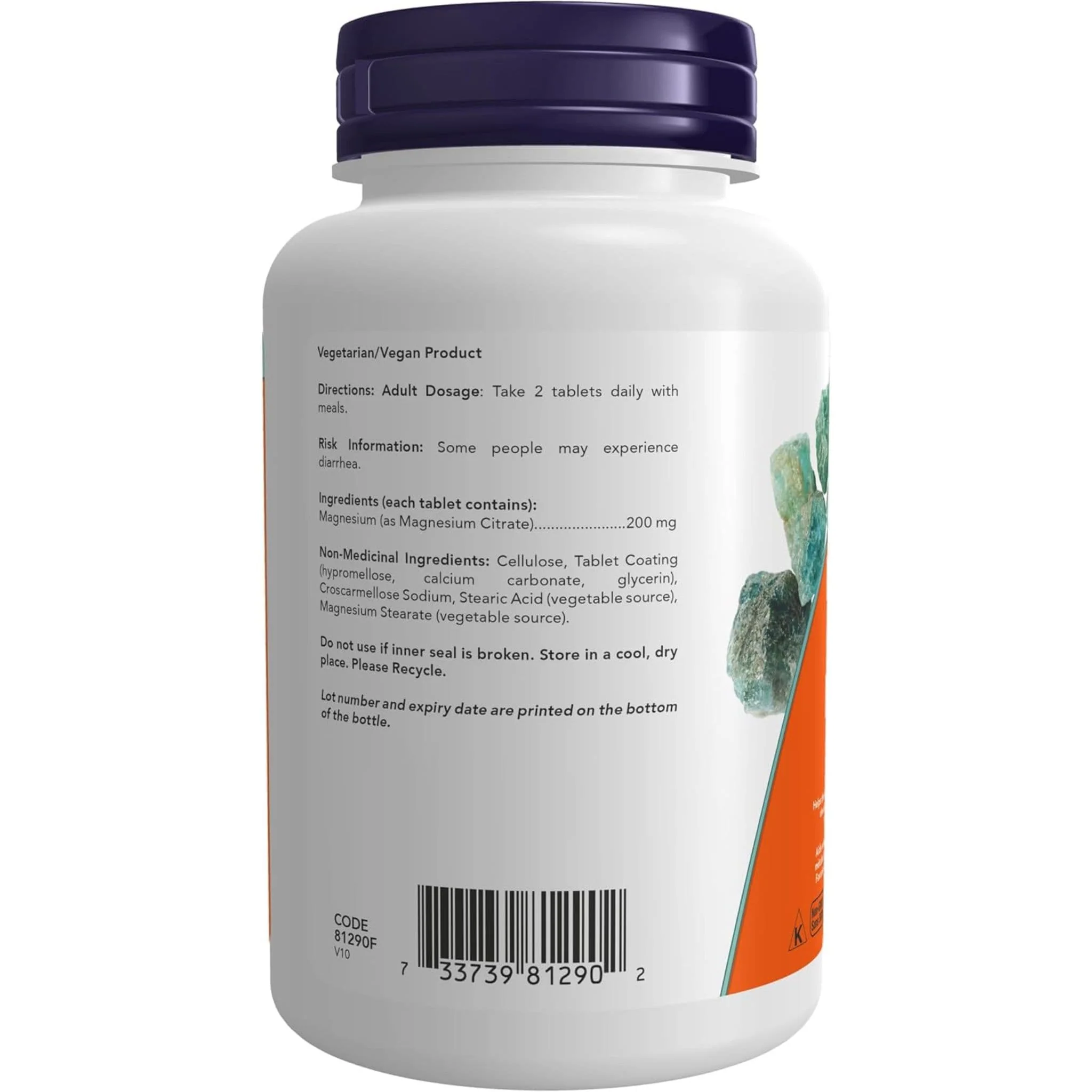 NOW Magnesium Citrate, 200mg - Image 6