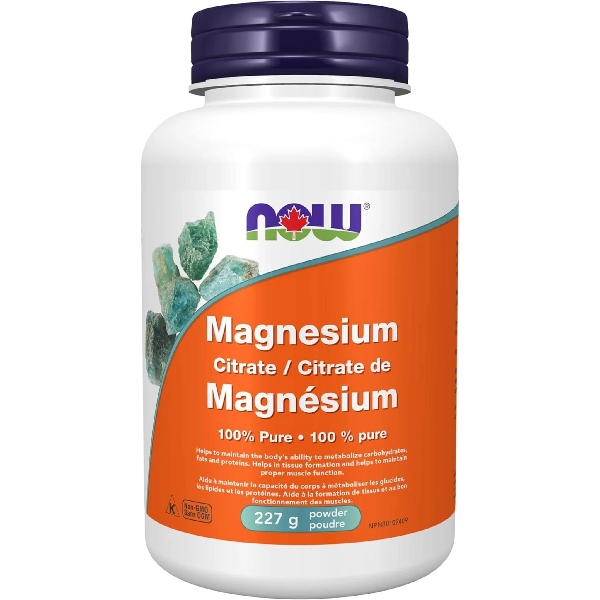 NOW Magnesium Citrate, 100% Pure Powder, 227g - Image 2