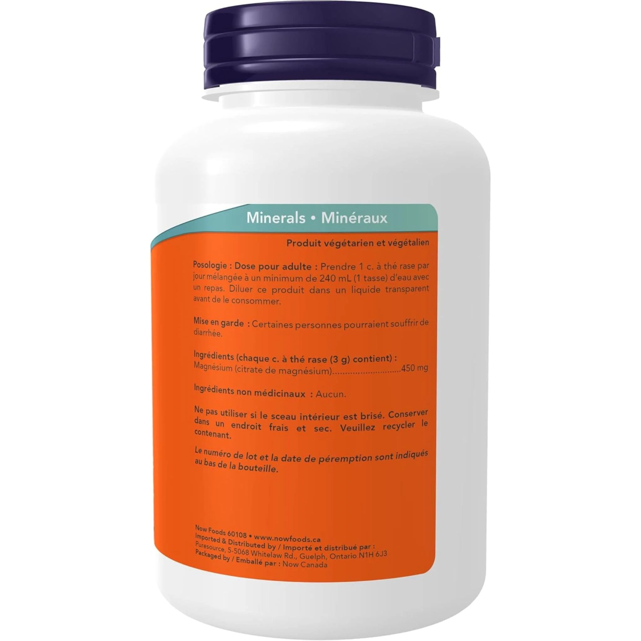 NOW Magnesium Citrate, 100% Pure Powder, 227g - Image 4
