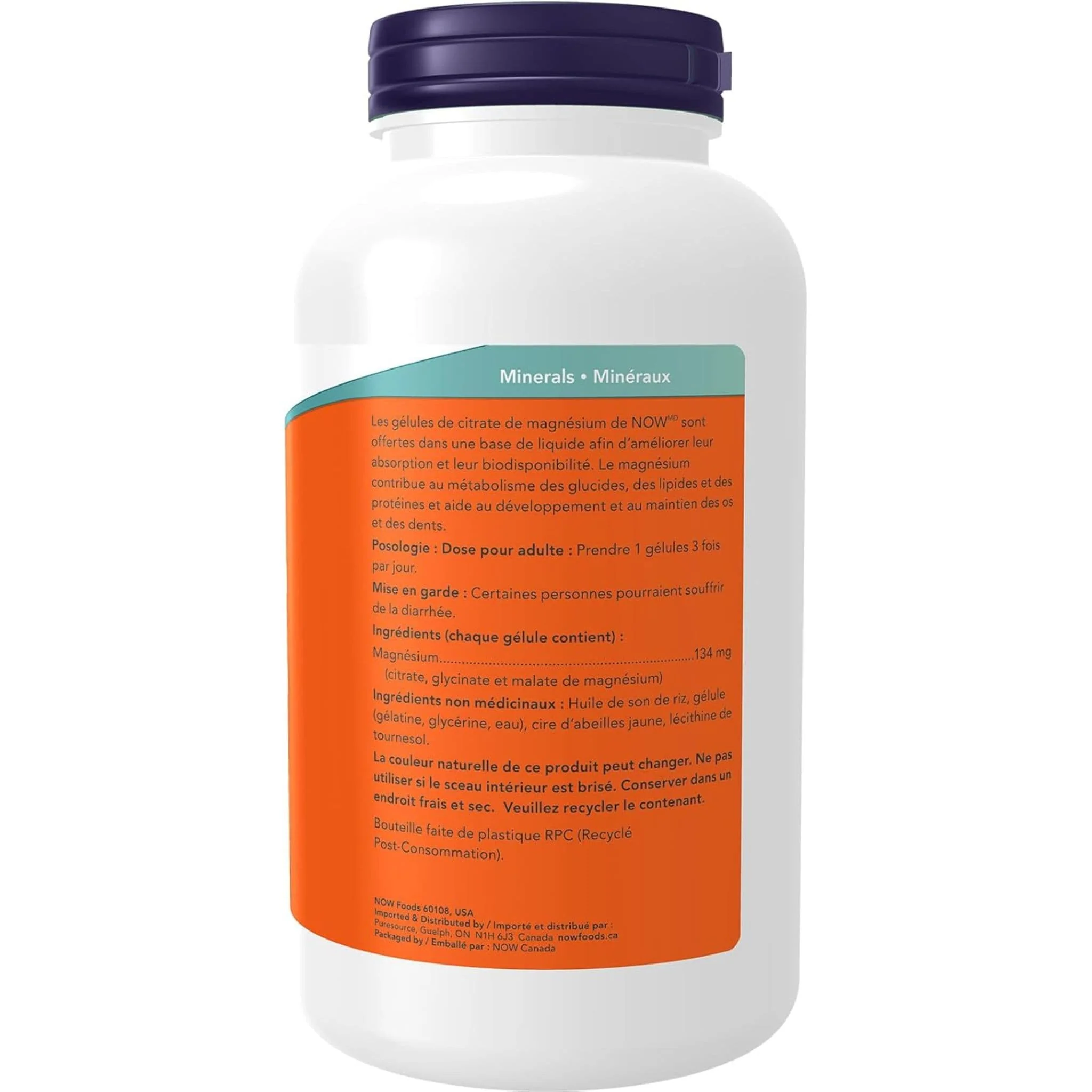 NOW Magnesium 134mg Complex, Magnesium Citrate, Magnesium Glycinate, Magnesium Malate Softgels - Image 7