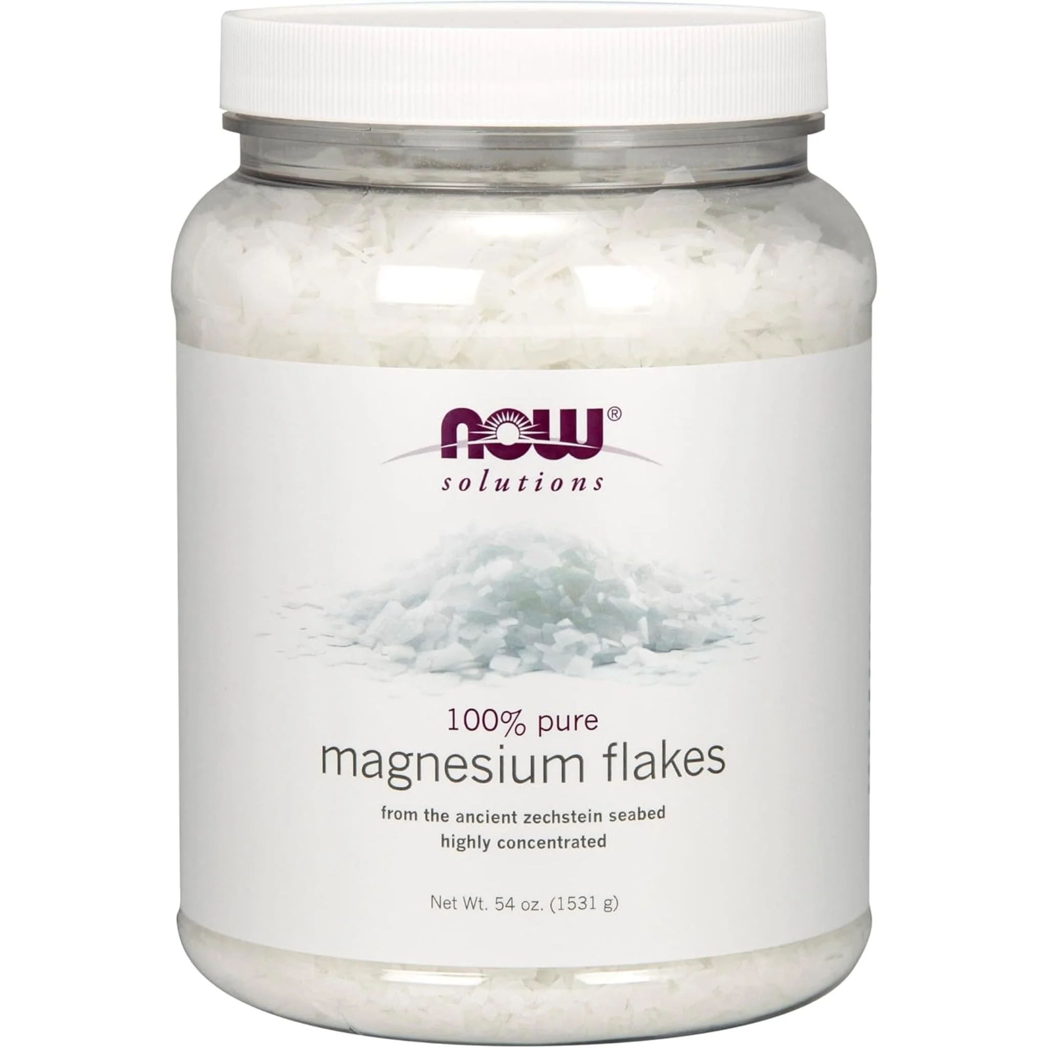NOW Magnesium Flakes, 100% Pure Magnesium Chloride Flakes, 1531g