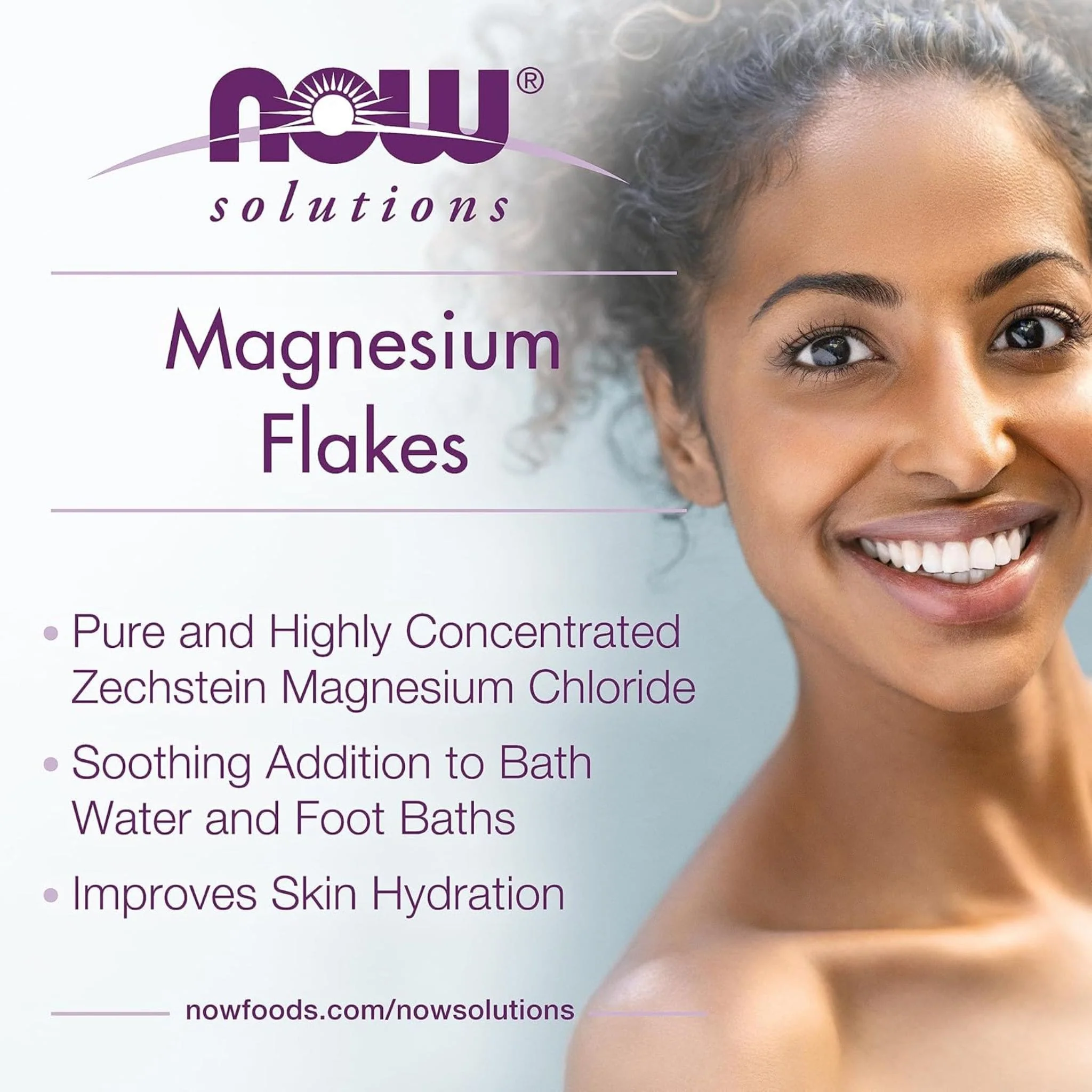 NOW Magnesium Flakes, 100% Pure Magnesium Chloride Flakes, 1531g - Image 4