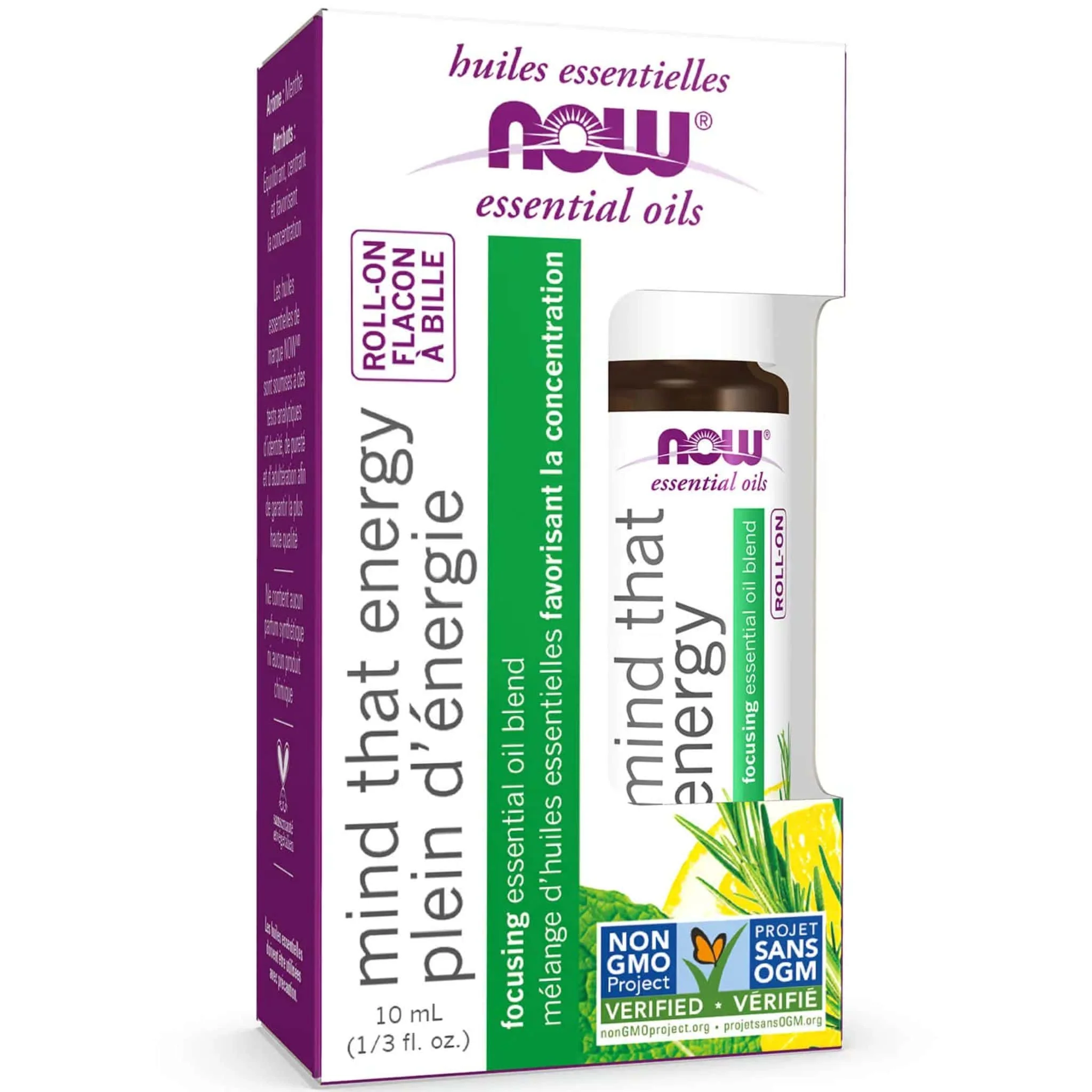 NOW Mind That Energy Essential Oil Blend Roll-On, 10ml