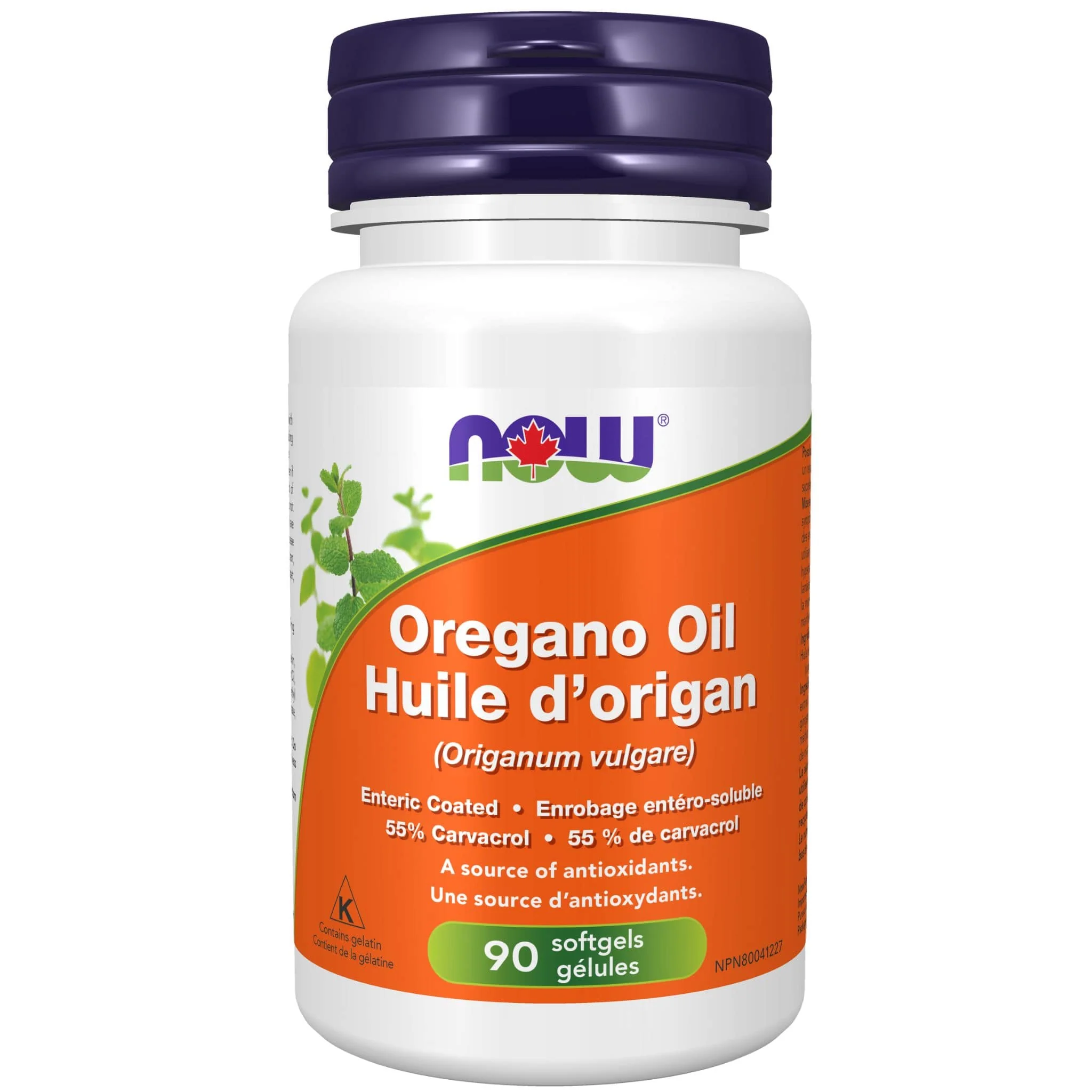 NOW Oregano Oil, 55% Carvacrol Enteric Coated, 90 Softgels - Image 2