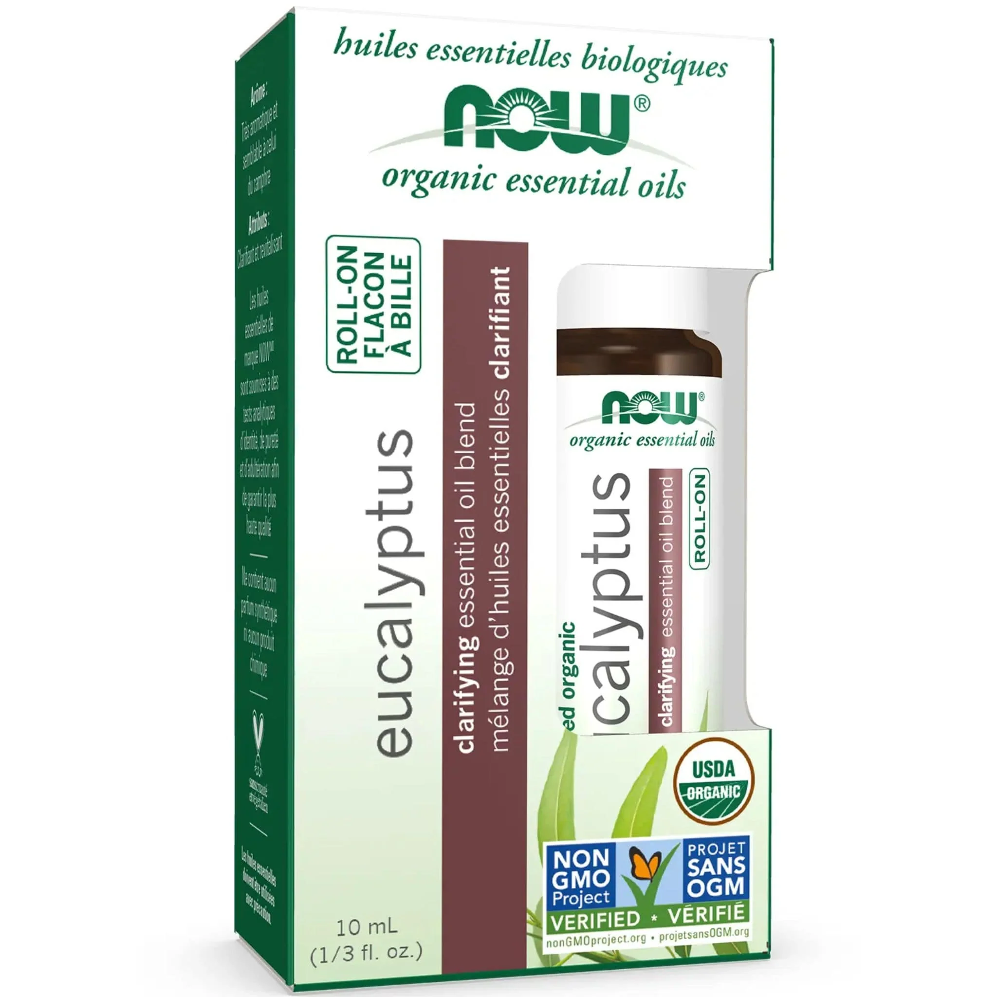 NOW Organic Eucalyptus Essential Oil Roll-On, 10ml