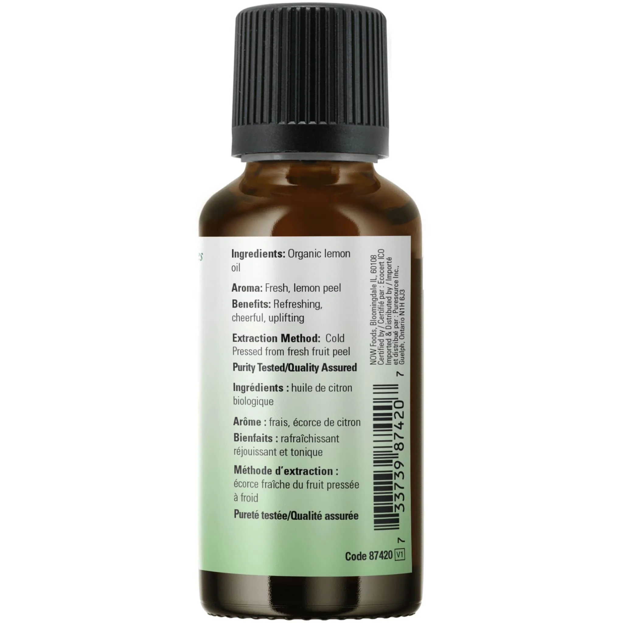 NOW Organic Lemon Oil (Aromatherapy), 100% Pure, 30ml - Image 2